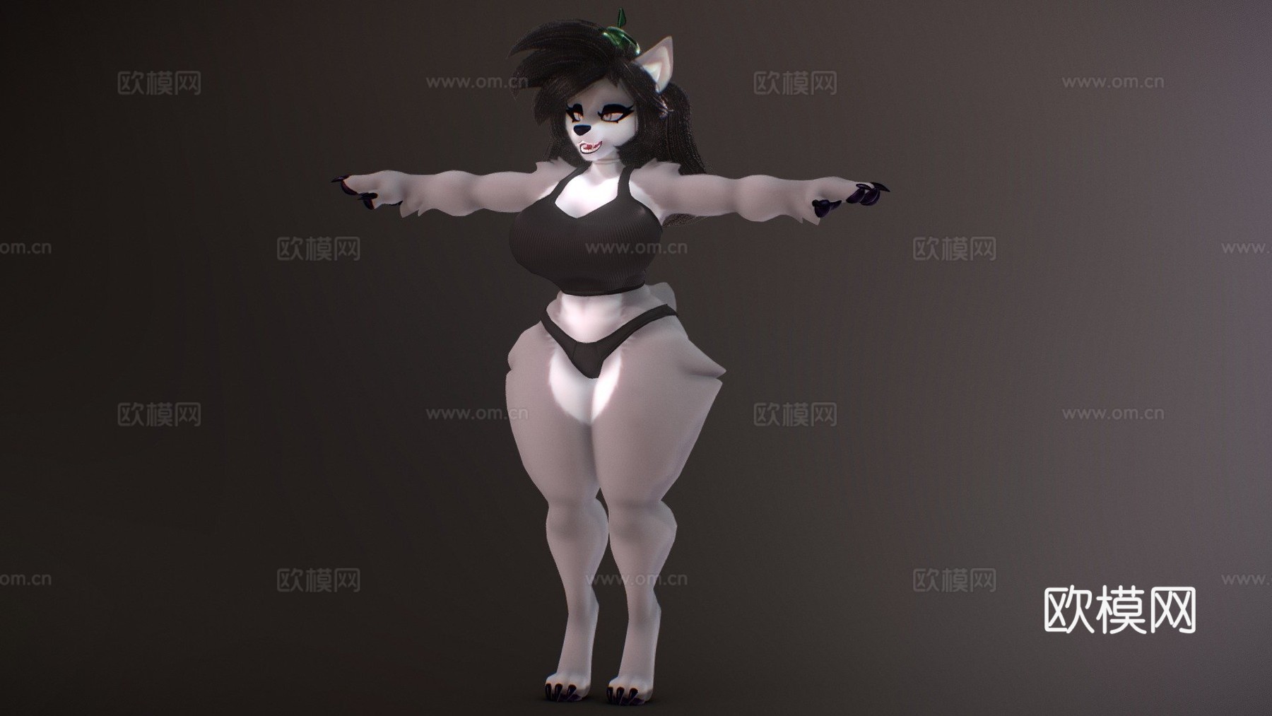 狼+骨骼混合器3d模型