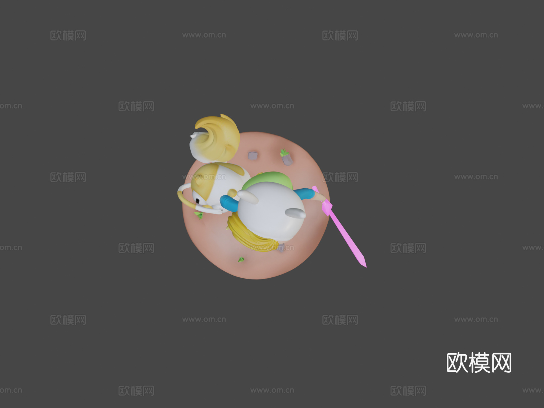 菲奥娜与蛋糕粉丝艺术3d模型
