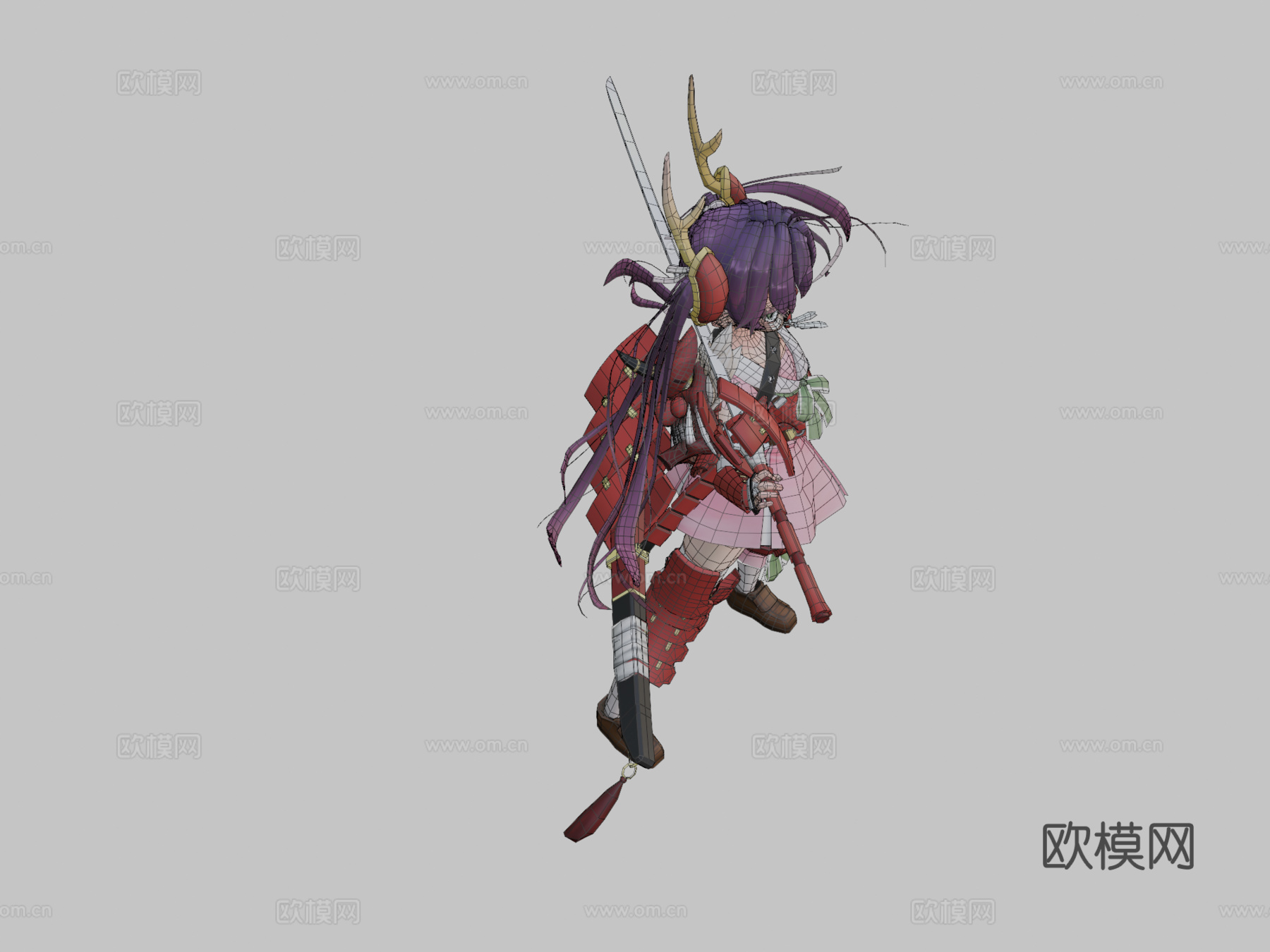 武士少女3d模型