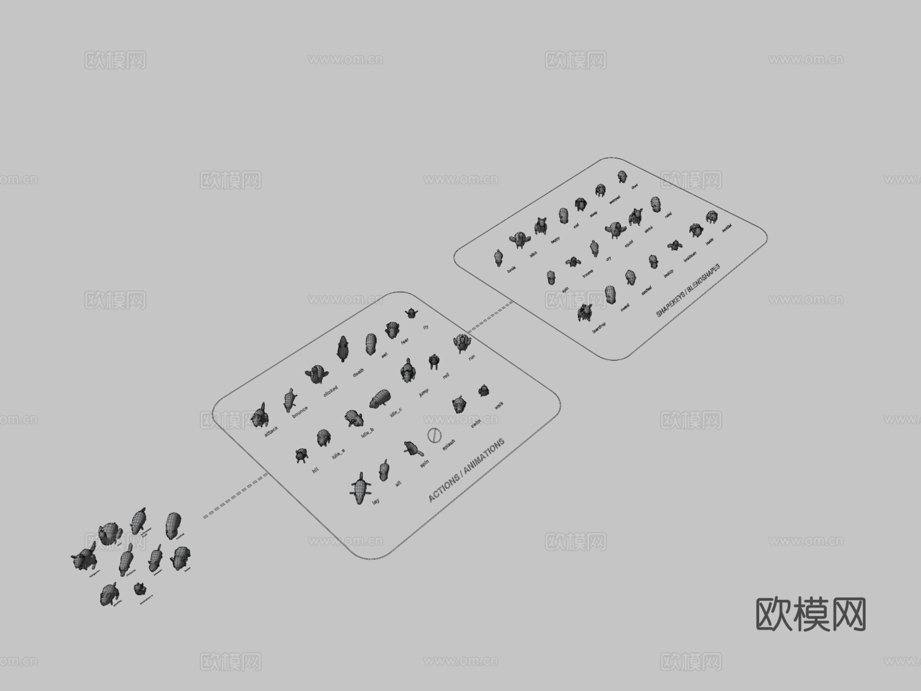 怪趣系列-岛屿动物第一辑3d模型