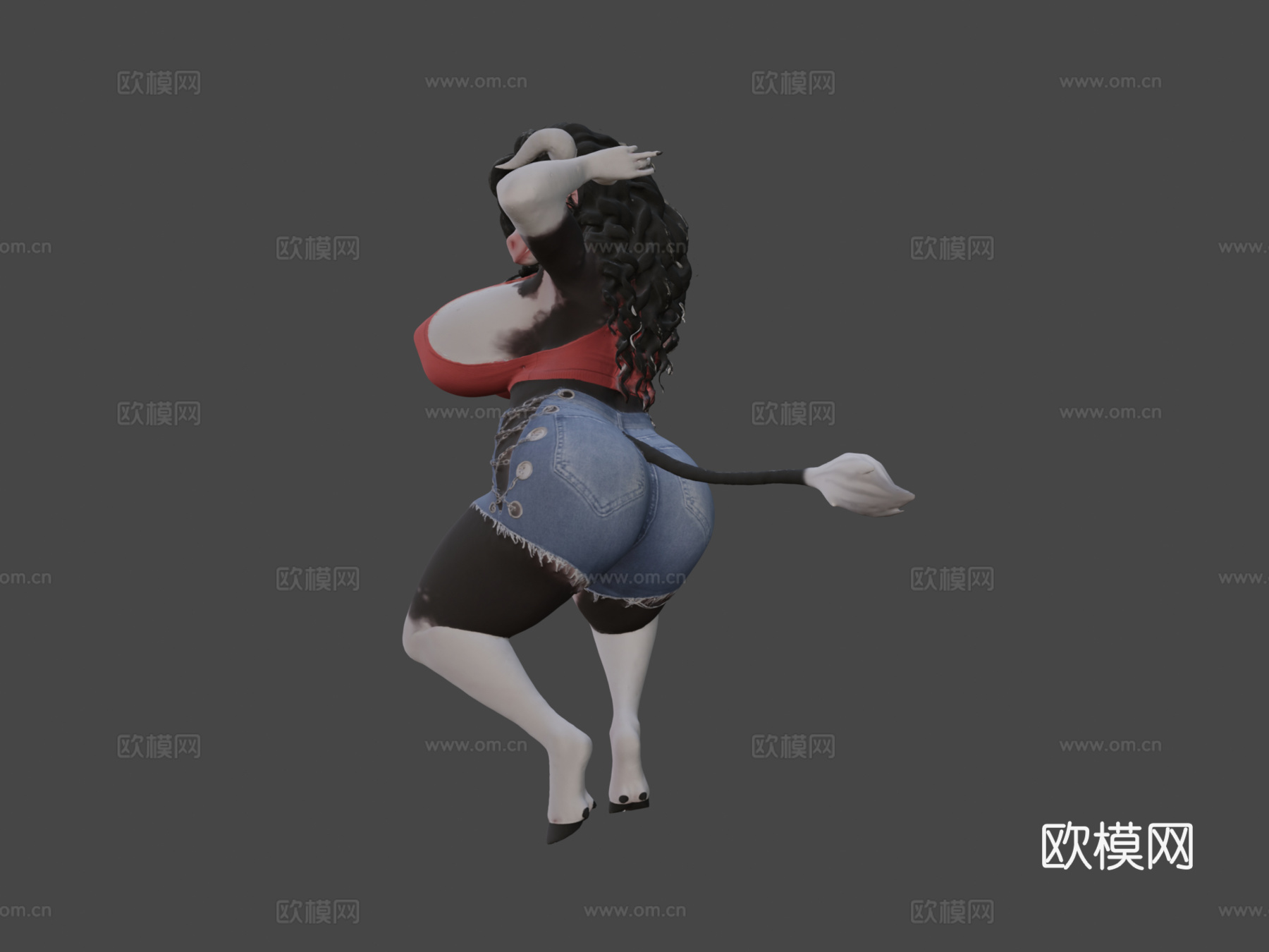 电臀奶牛女孩虚拟形象，第二人生3D扫描3d模型