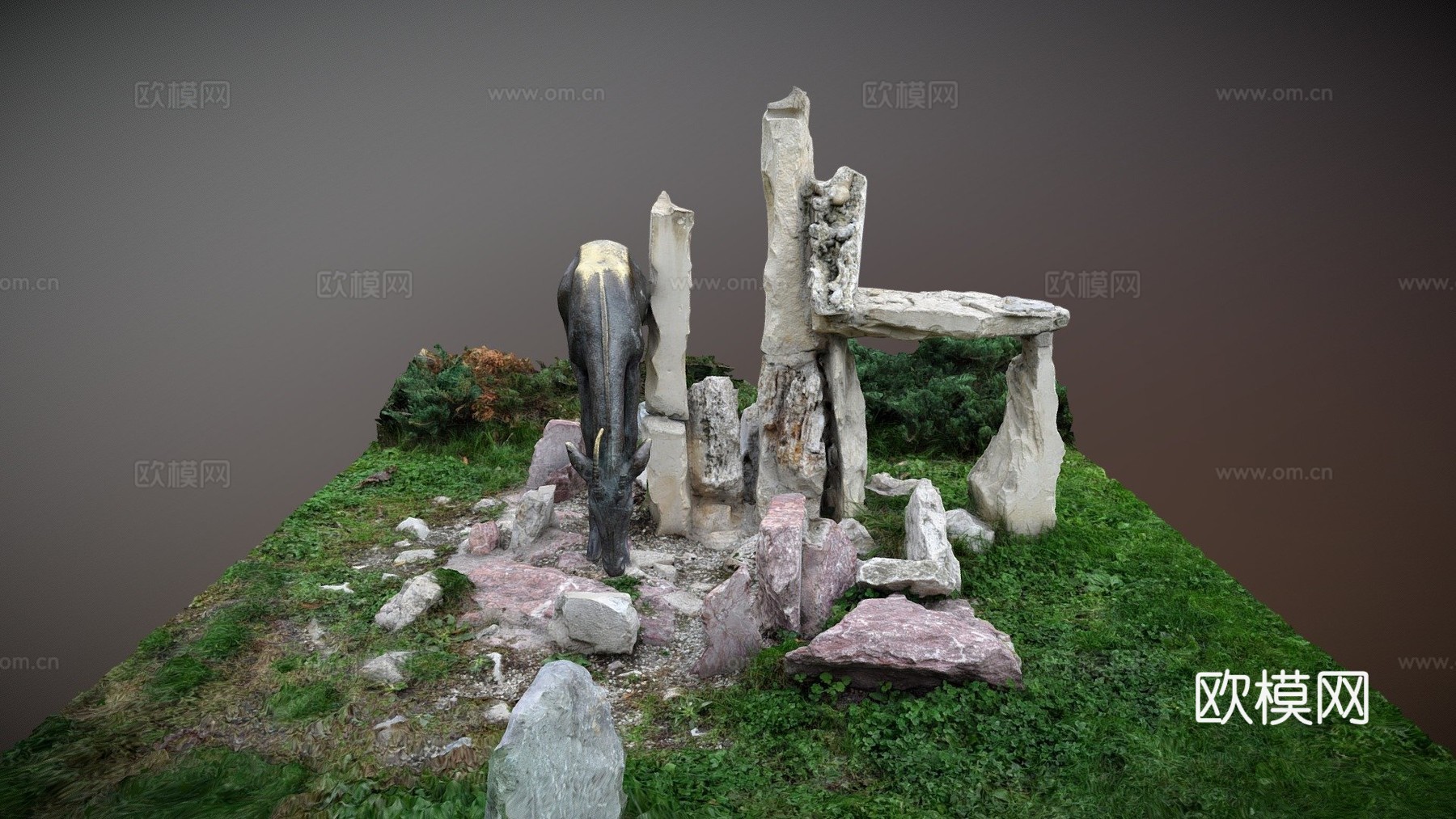 岩羚羊雕像3d模型