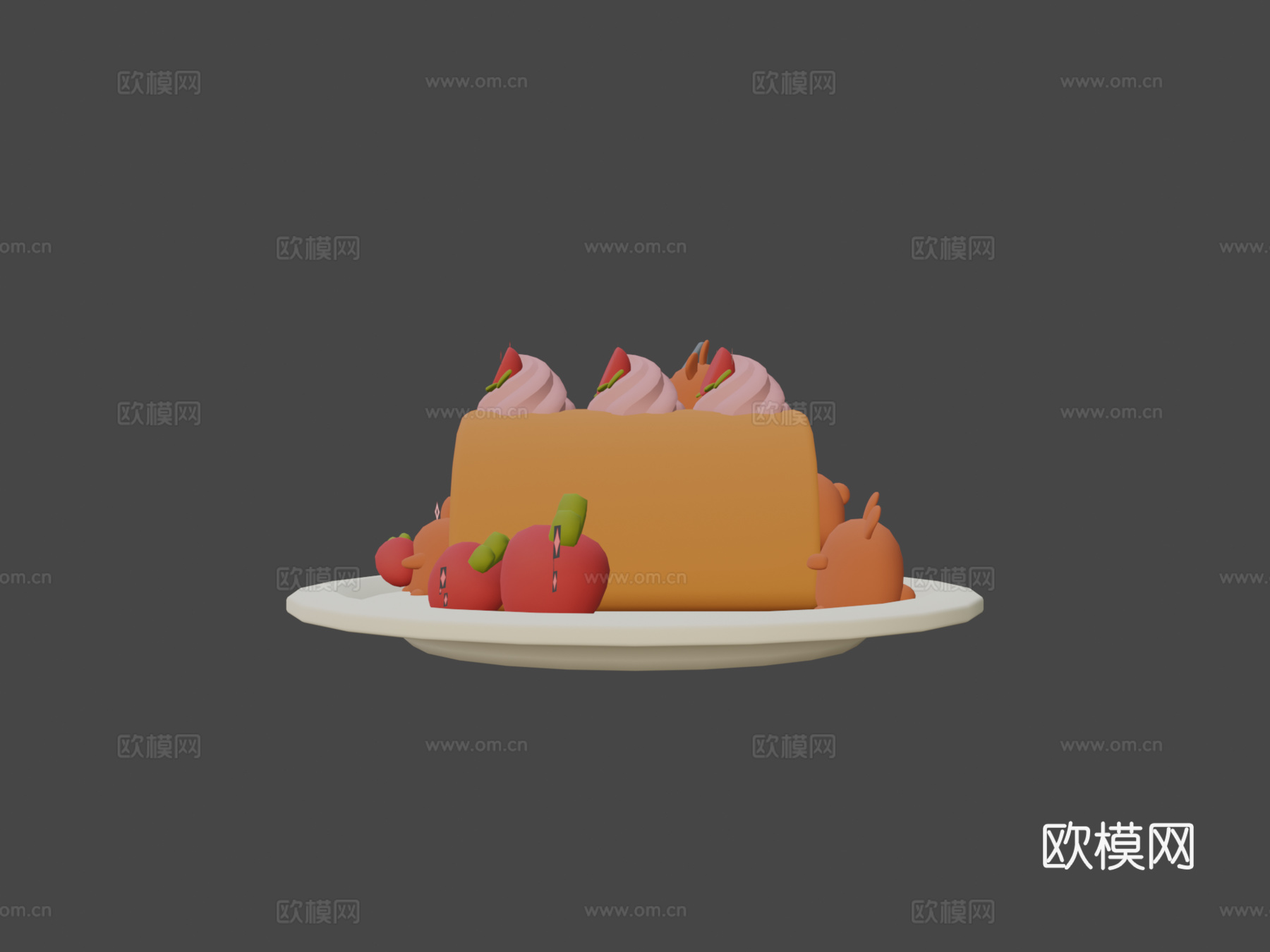 蛋糕卷3d模型