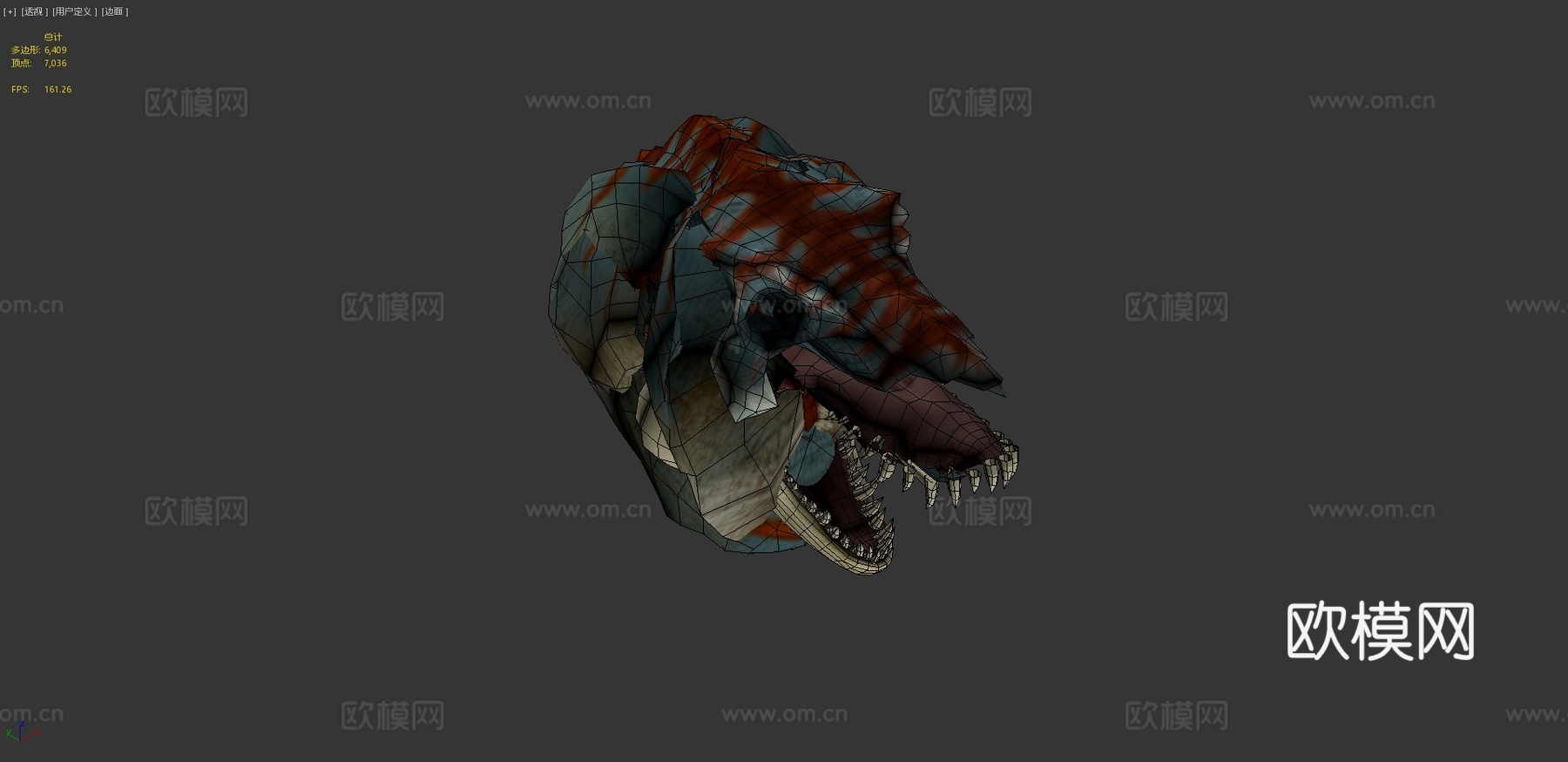 动画恐怖霸王龙恐龙循环3d模型