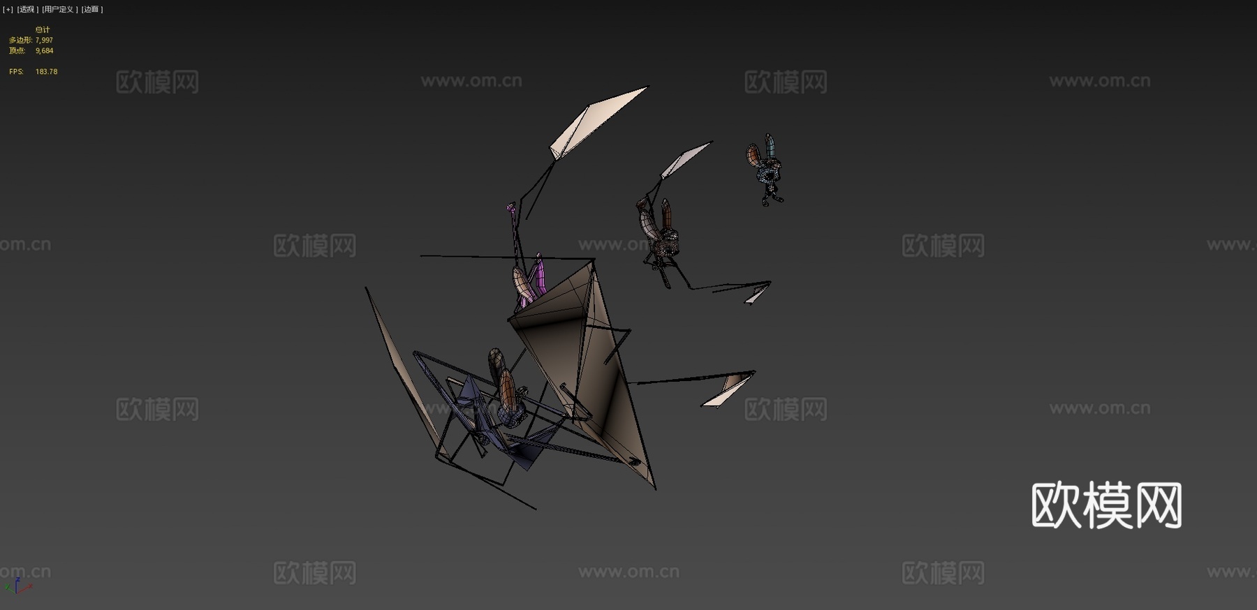 卡通兔子动画包3d模型