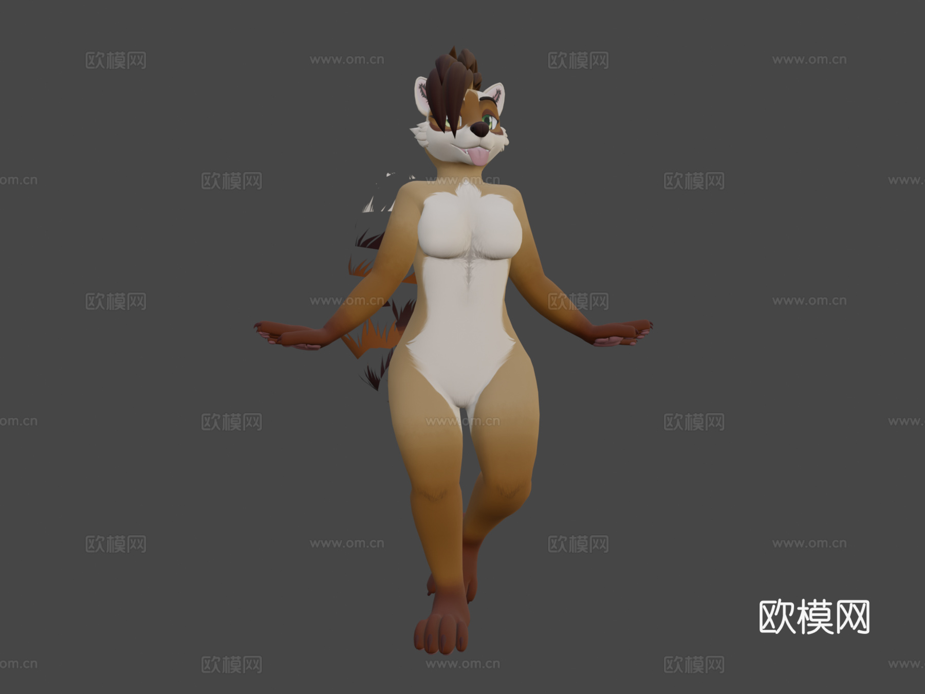 雌性浣熊VRChat虚拟形象3d模型