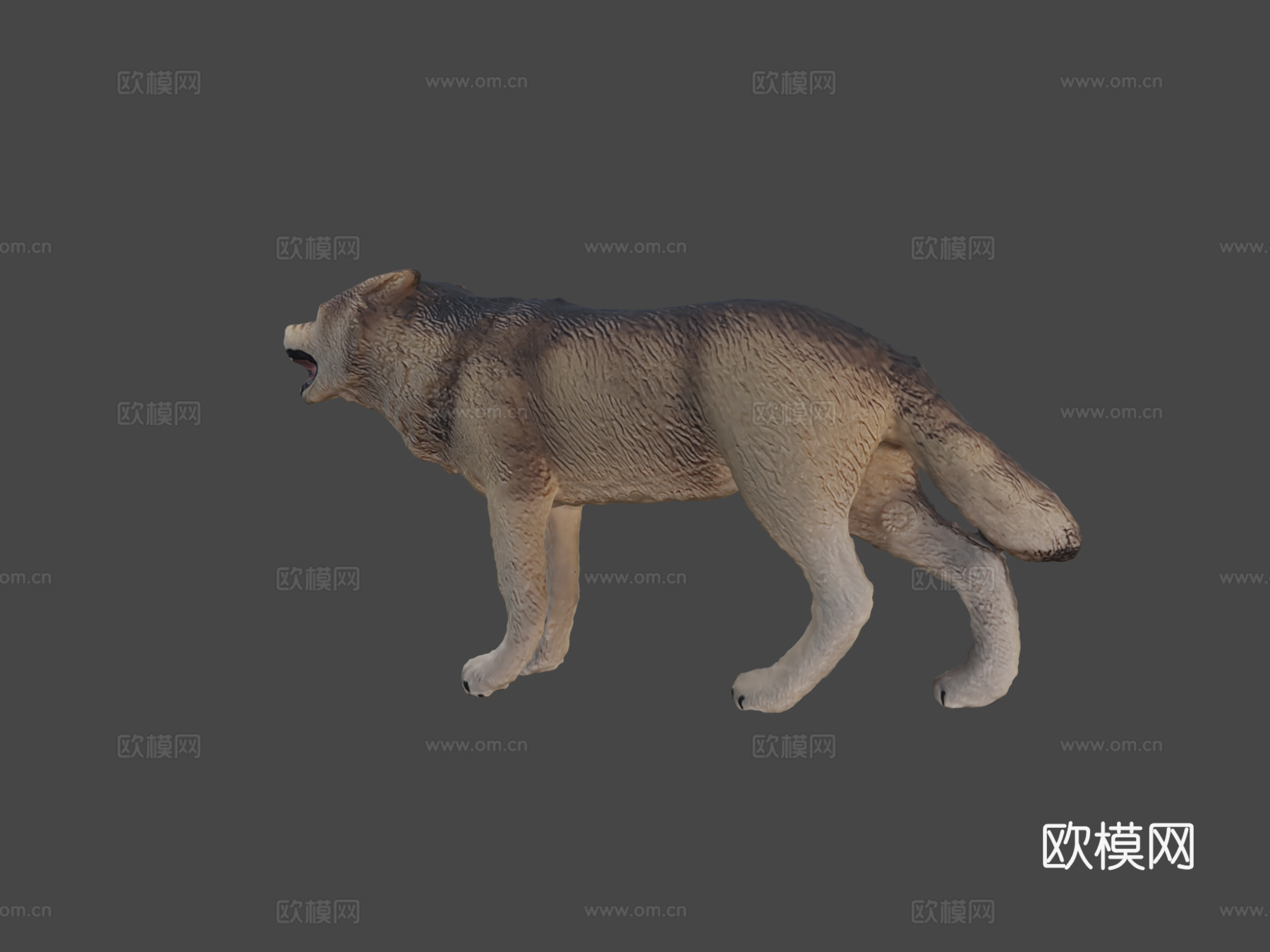 狼雕像3d模型