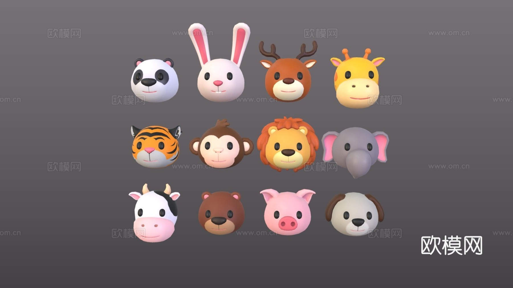 动物头部包3d模型