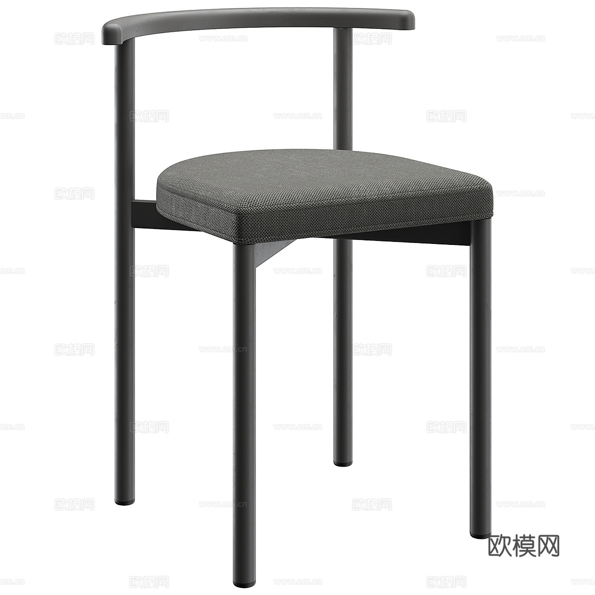 新中式木质吧台椅3d模型