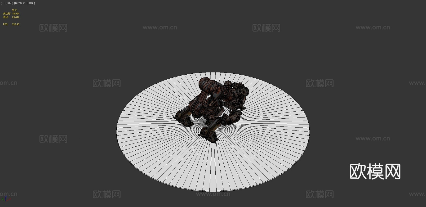 机械颈行者3d模型