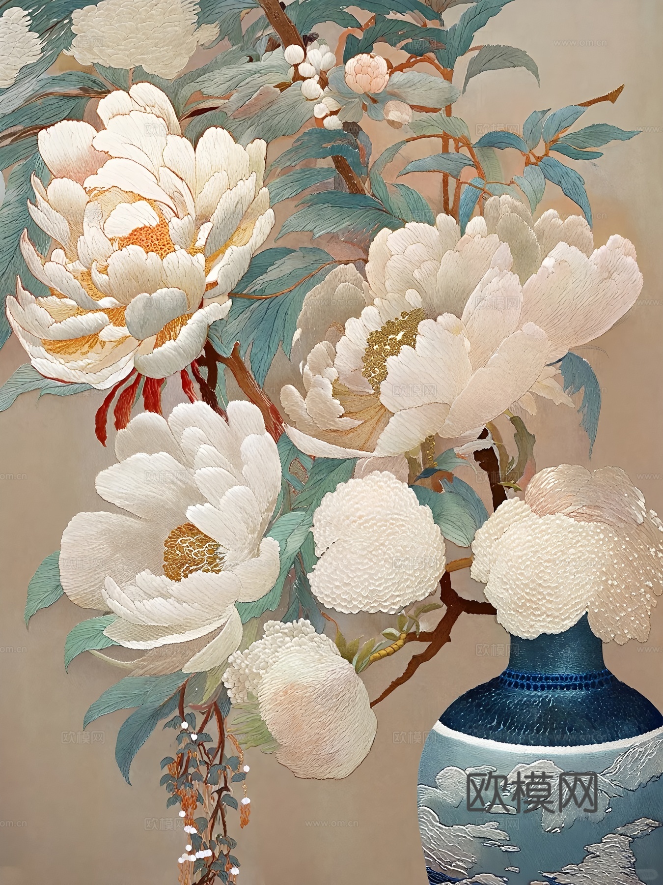 蝴蝶花卉画芯