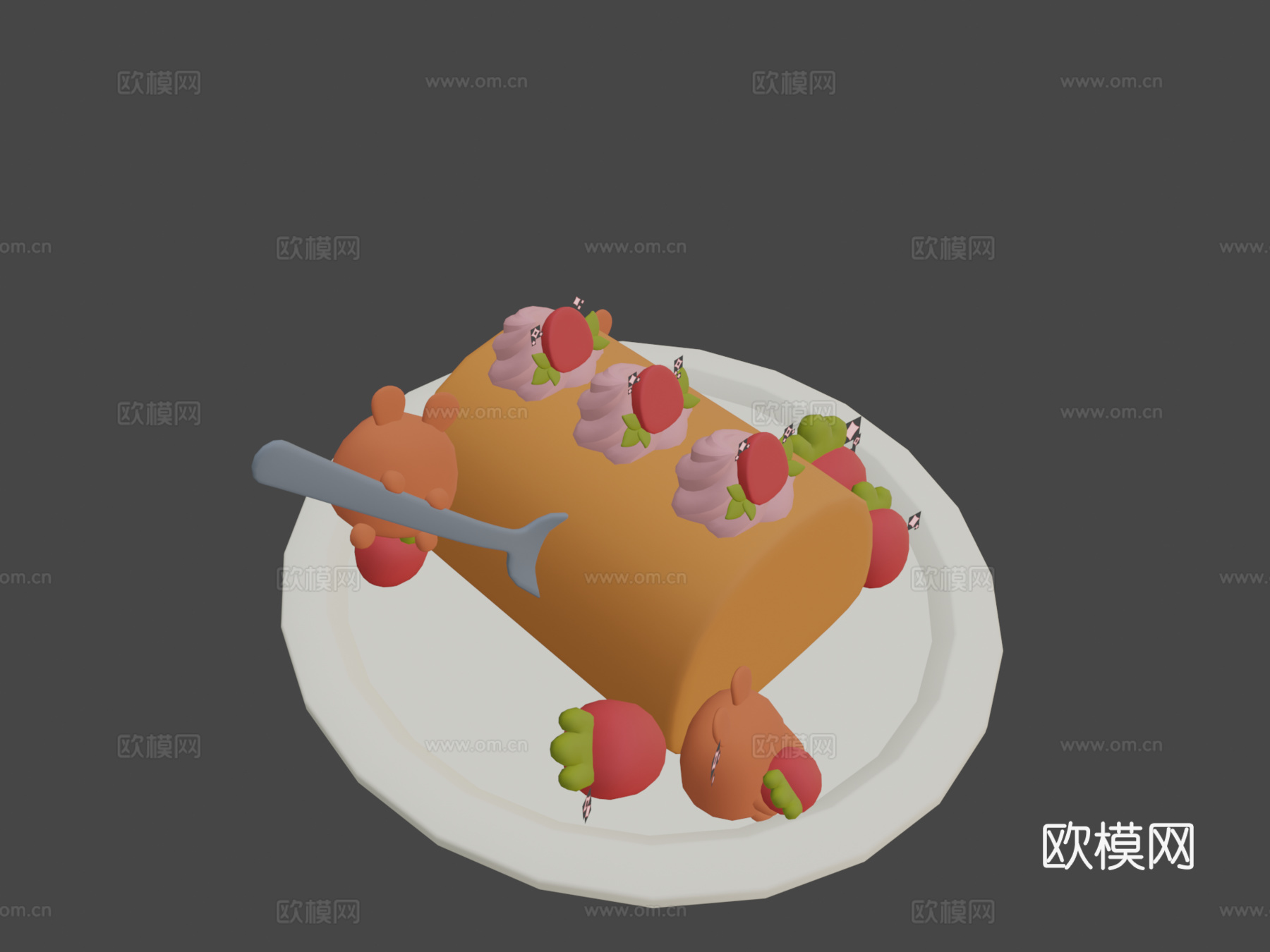 蛋糕卷3d模型