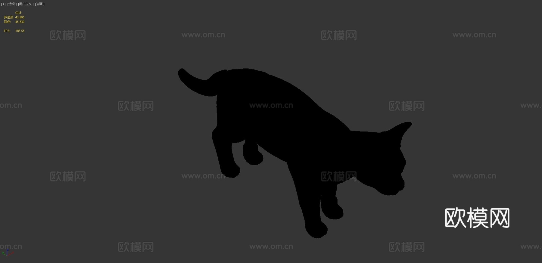带肌肉结构的猫3D解剖模型3d模型