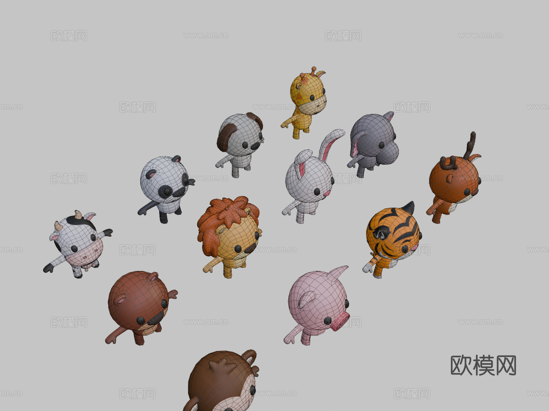 卡通动物包3d模型