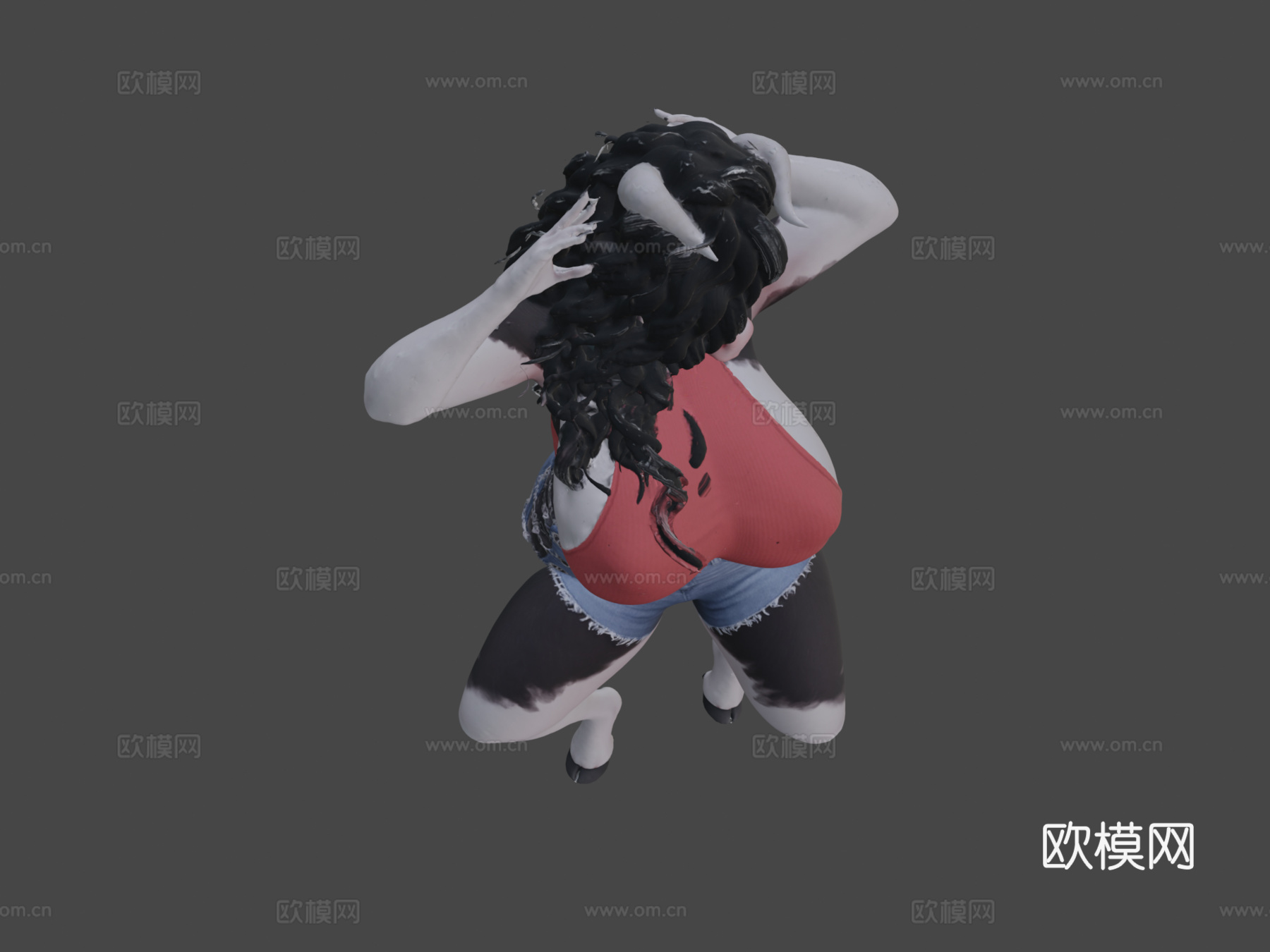 电臀奶牛女孩虚拟形象，第二人生3D扫描3d模型