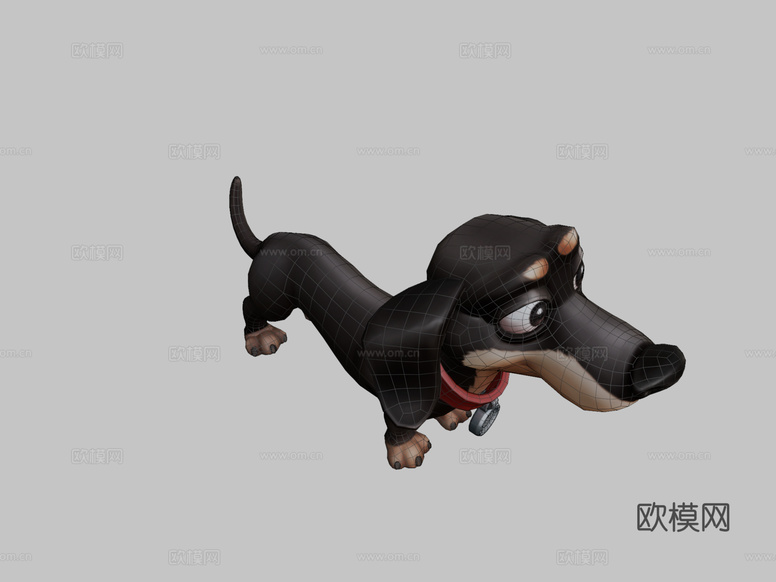 腊肠犬3d模型下载(渲染图2)