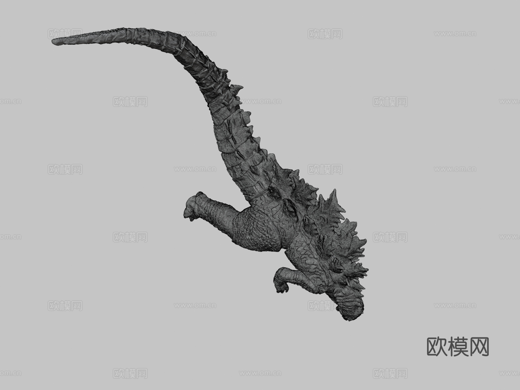 哥斯拉2019雕像3D扫描3d模型