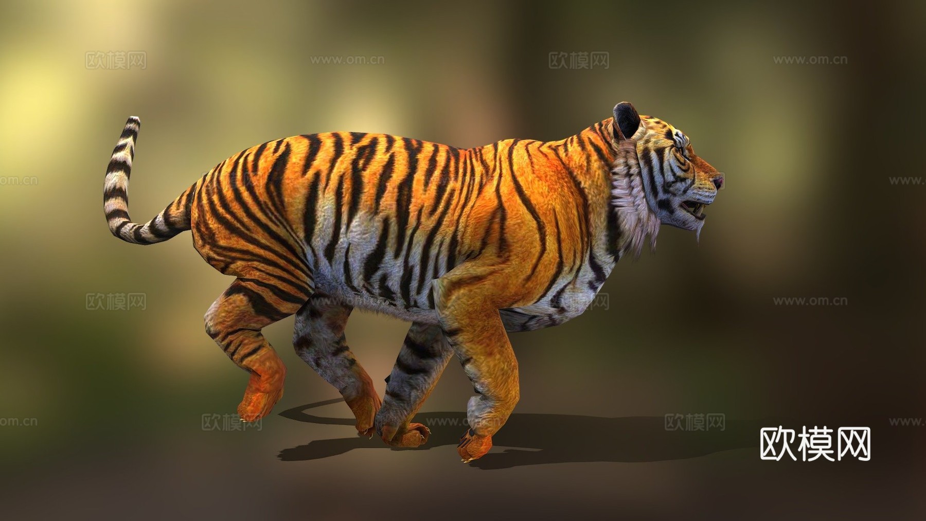 老虎奔跑v03版(Unity版shehab制作)3d模型
