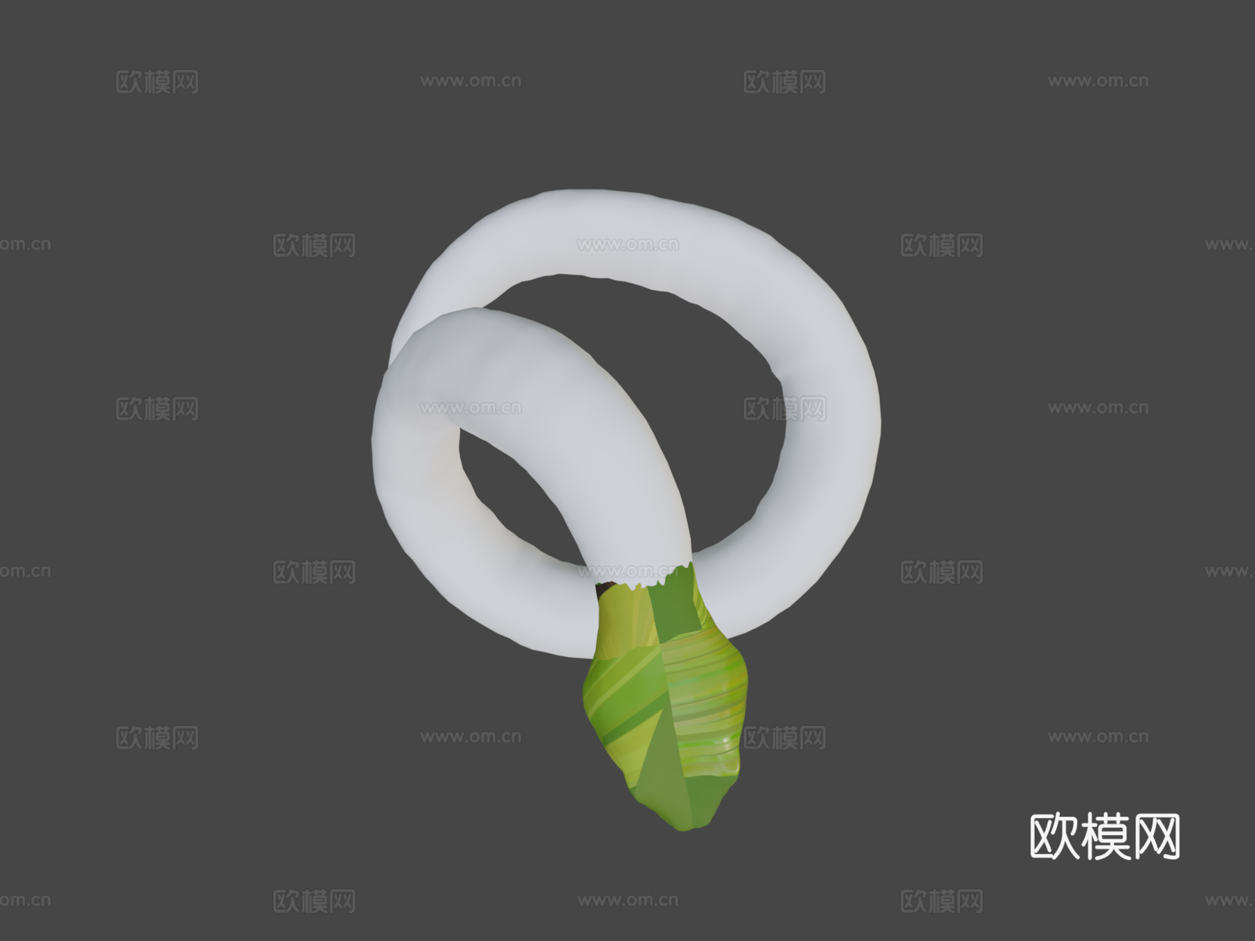 大型绿色攻击性蛇3d模型