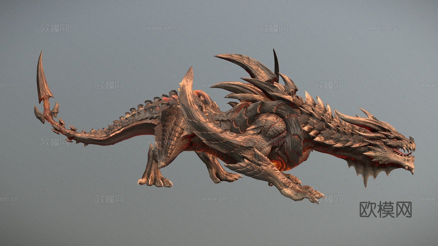 龙攻击动画3d模型