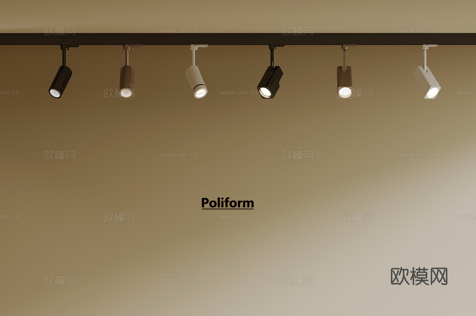 现代筒灯 射灯3d模型下载