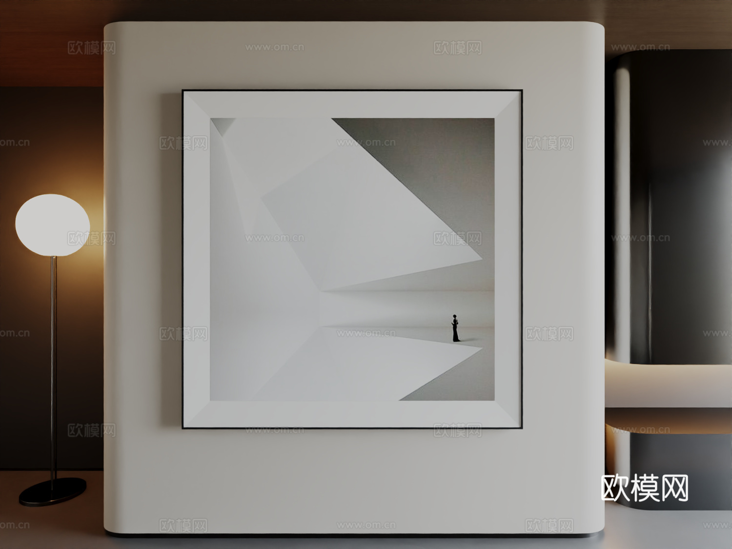 现代极简高级挂画简约抽象艺术挂画3d模型
