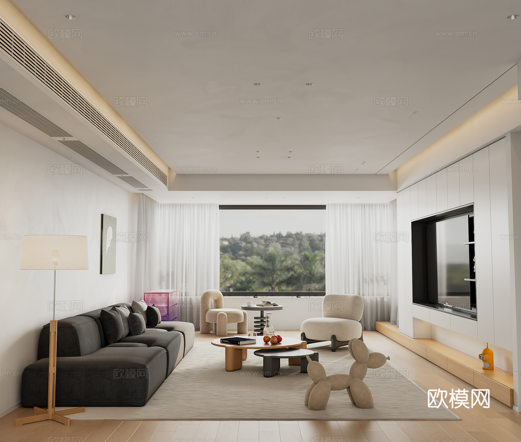 现代客厅su模型