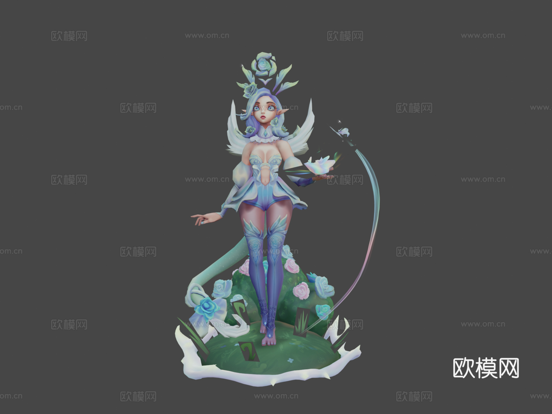水晶玫瑰妮蔻3d模型