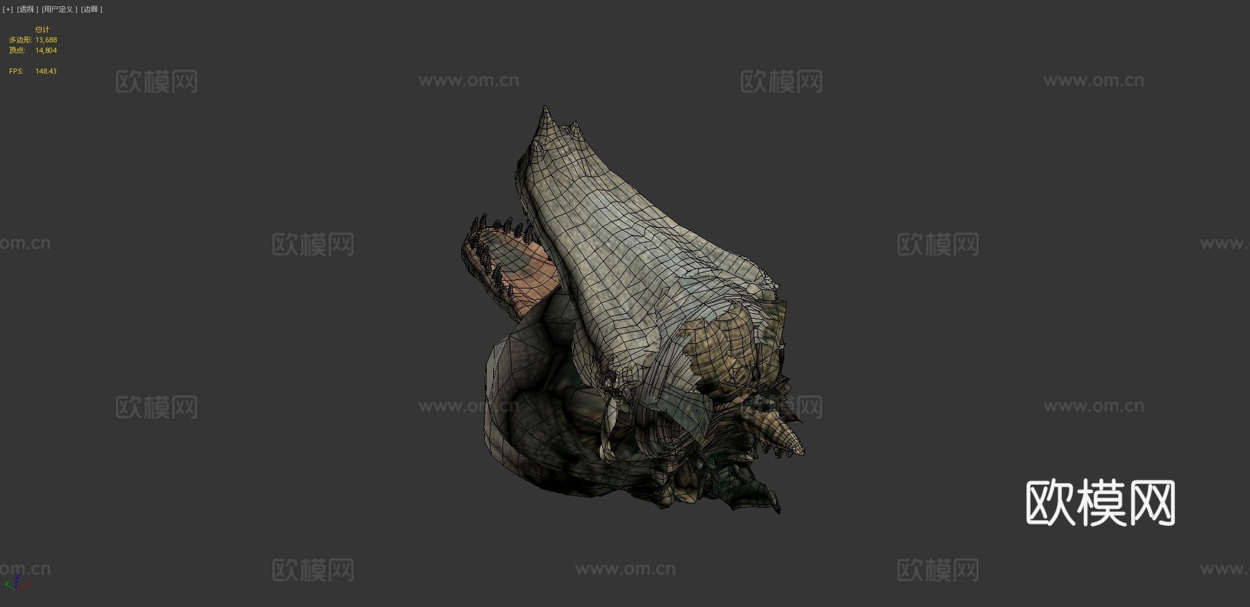 直立行走的鳄鱼3d模型
