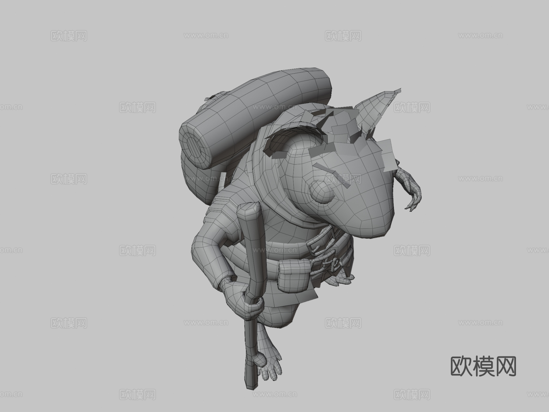 一只探索中的老鼠3d模型