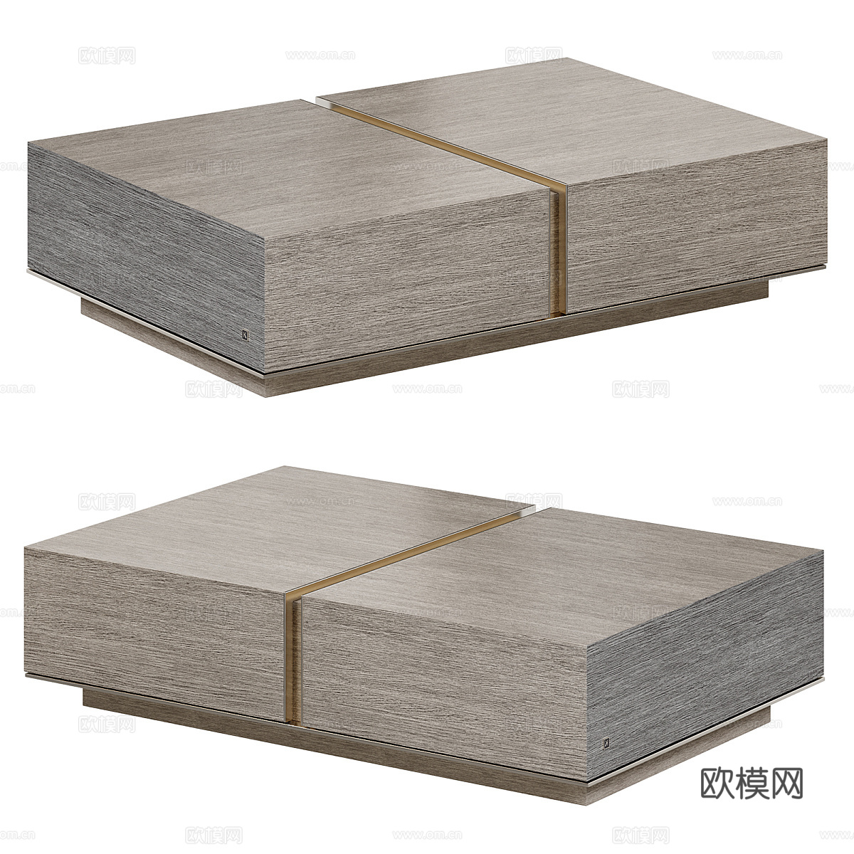 现代意式轻奢实木茶几3d模型