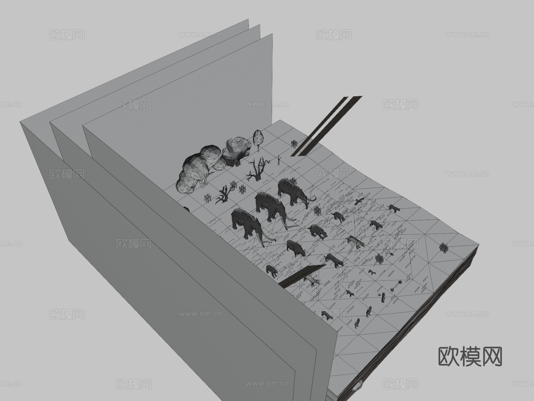 低多边形史前动物3d模型