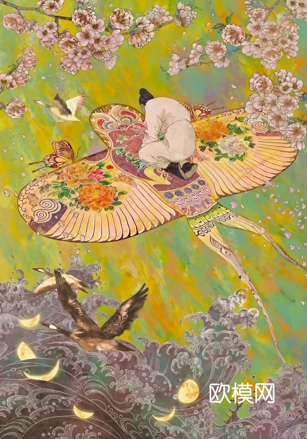 艺术花卉画芯