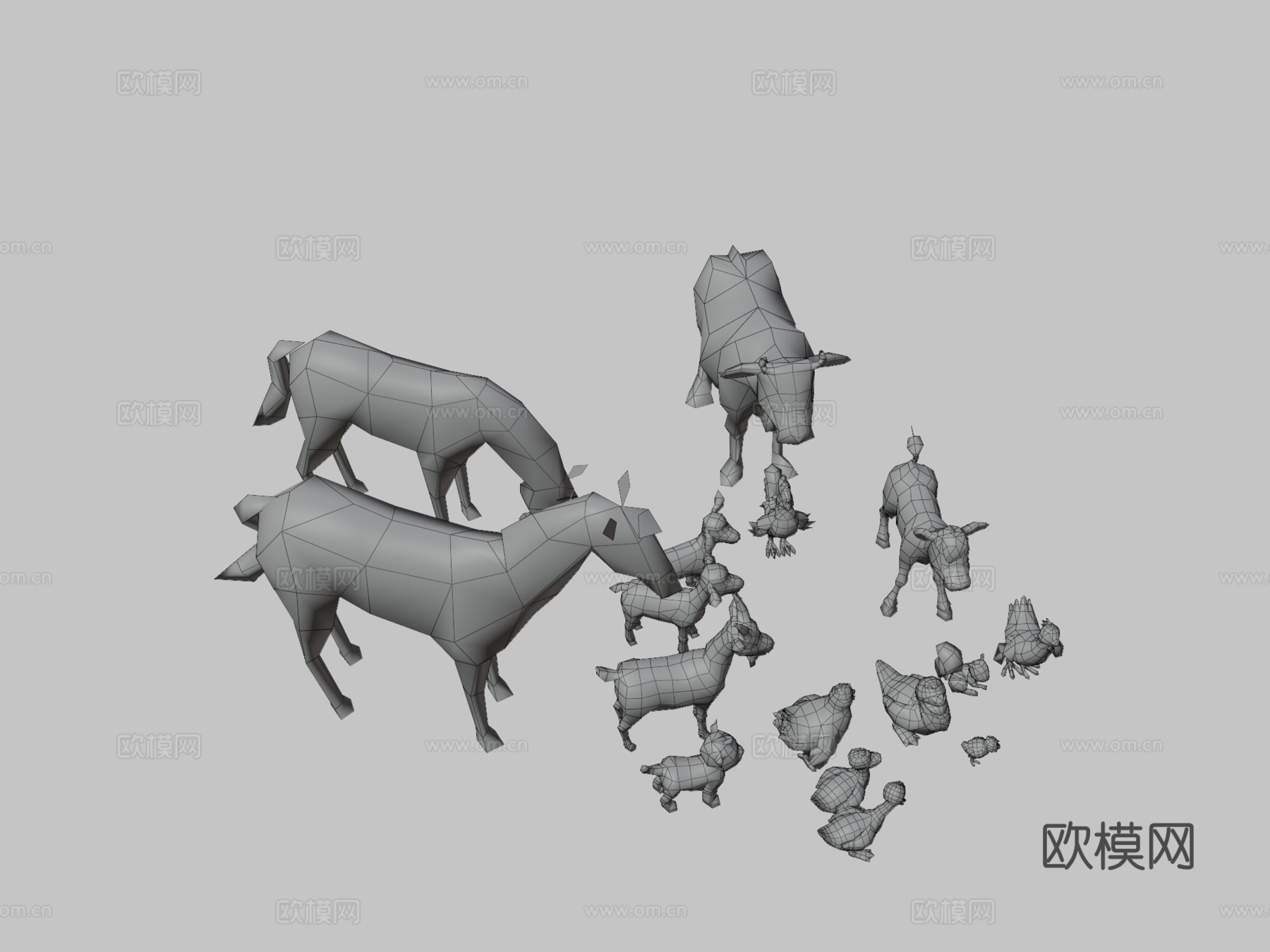 农场动物3d模型