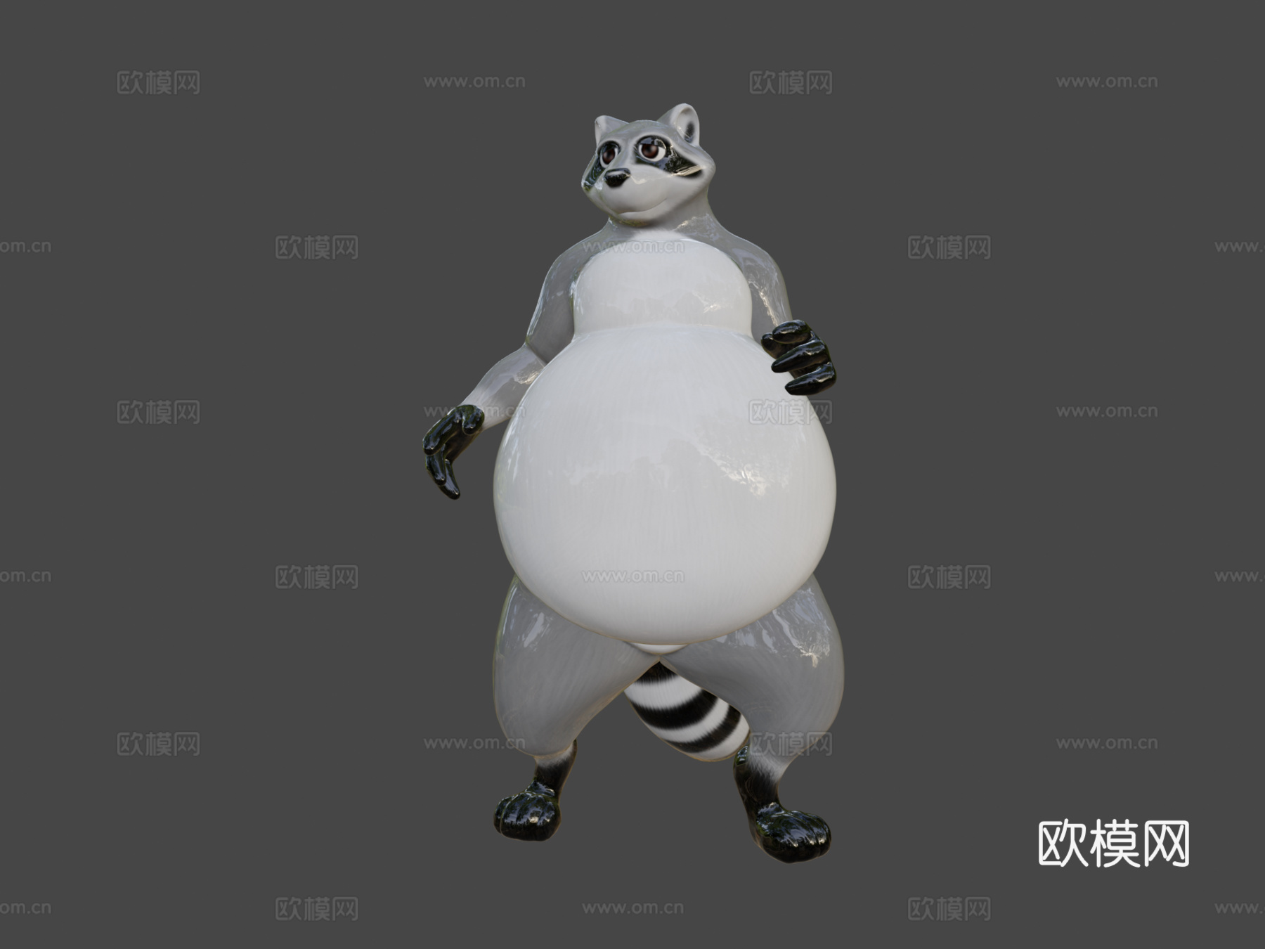 胖浣熊3d模型