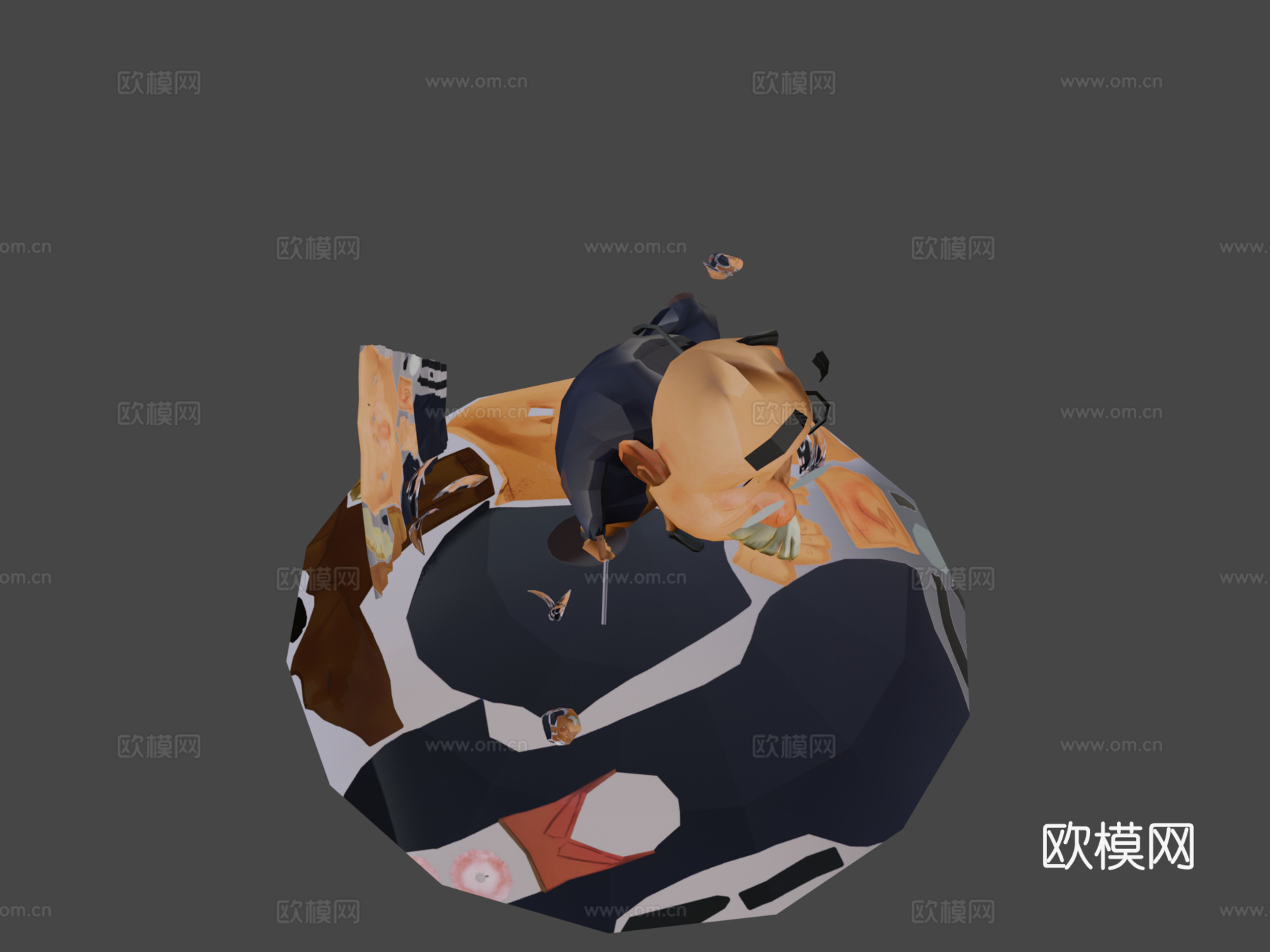 欧文行走循环3d模型