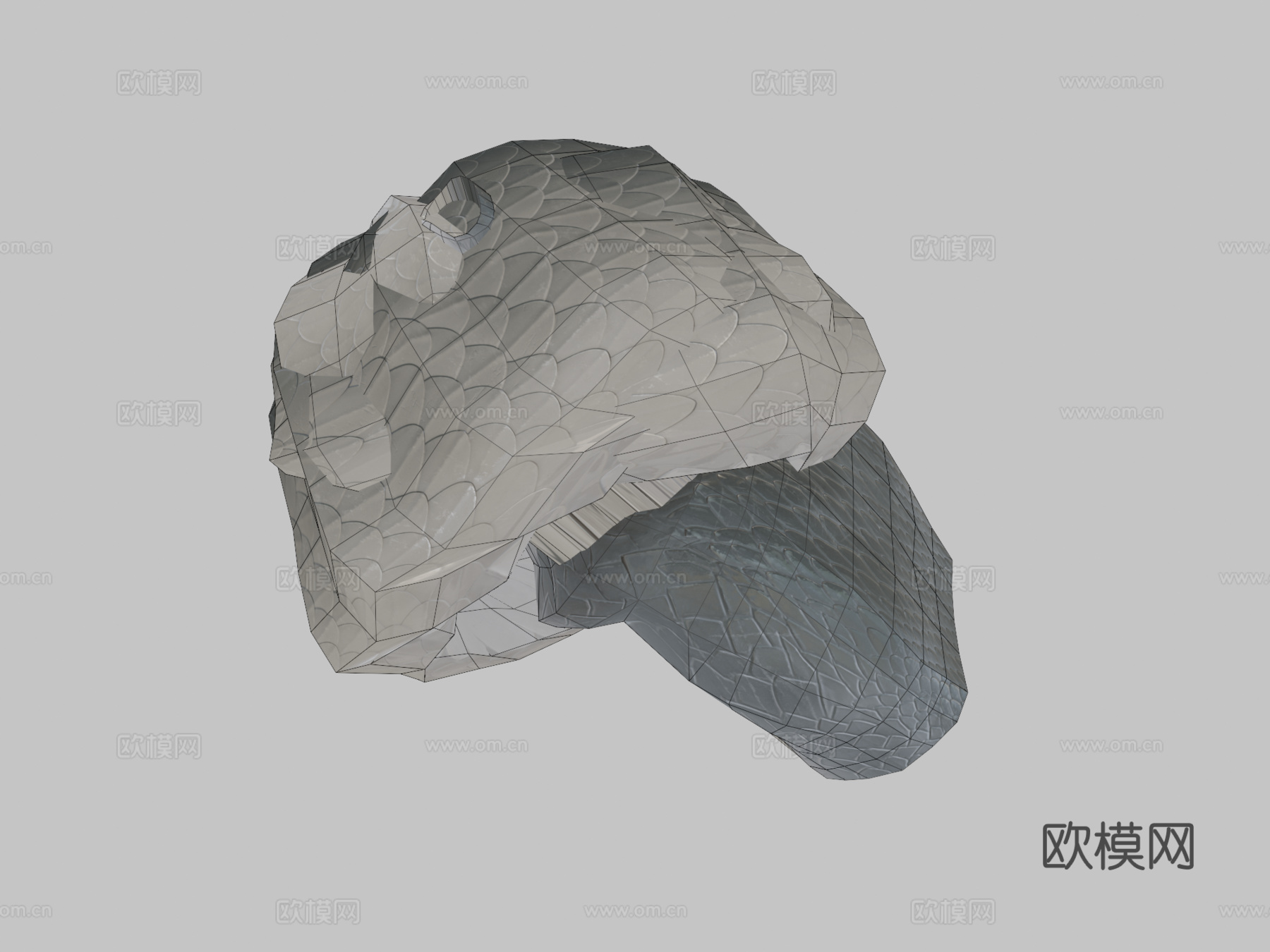 白色蝰蛇带动画3d模型