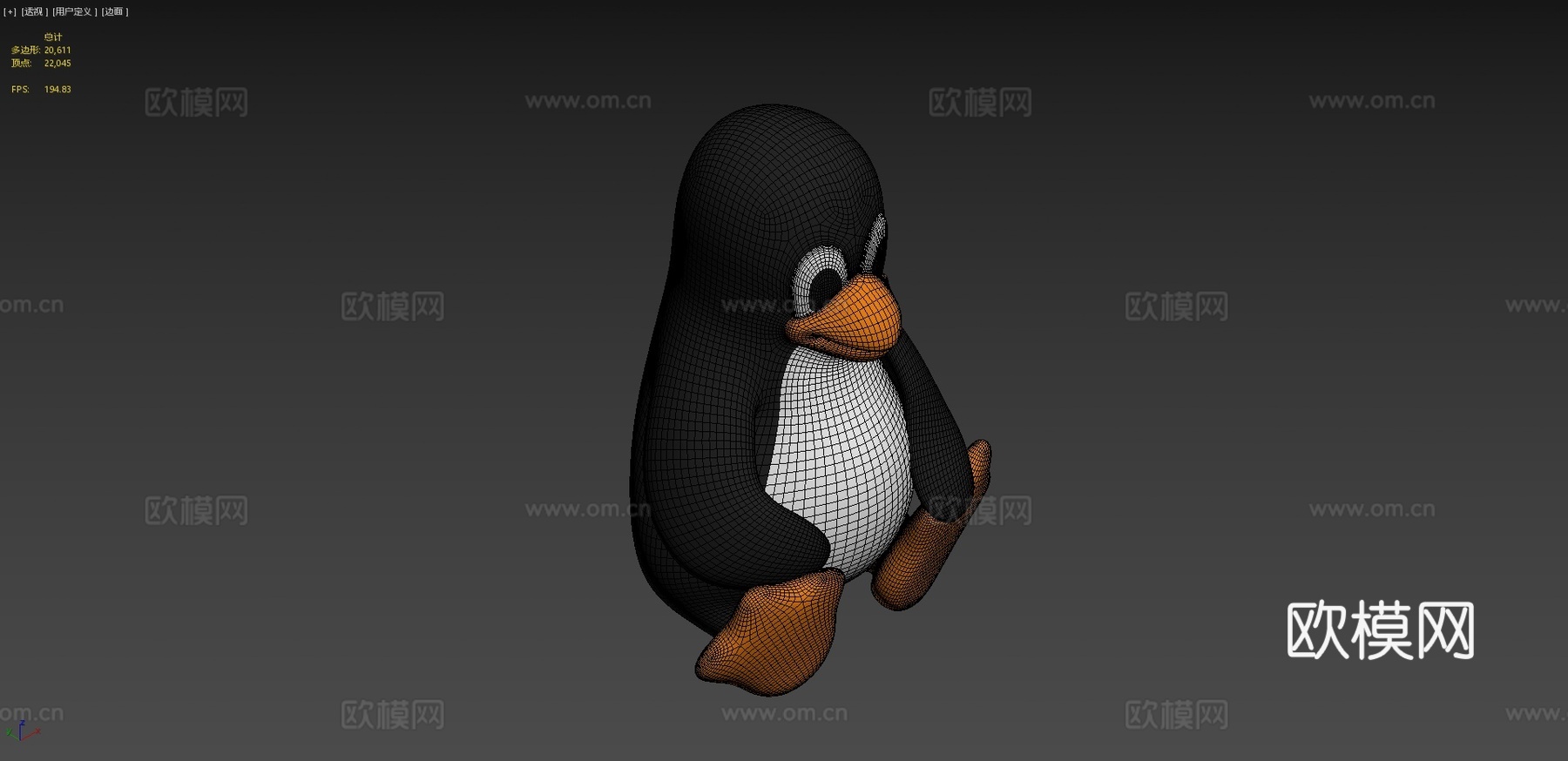 企鹅装3d模型