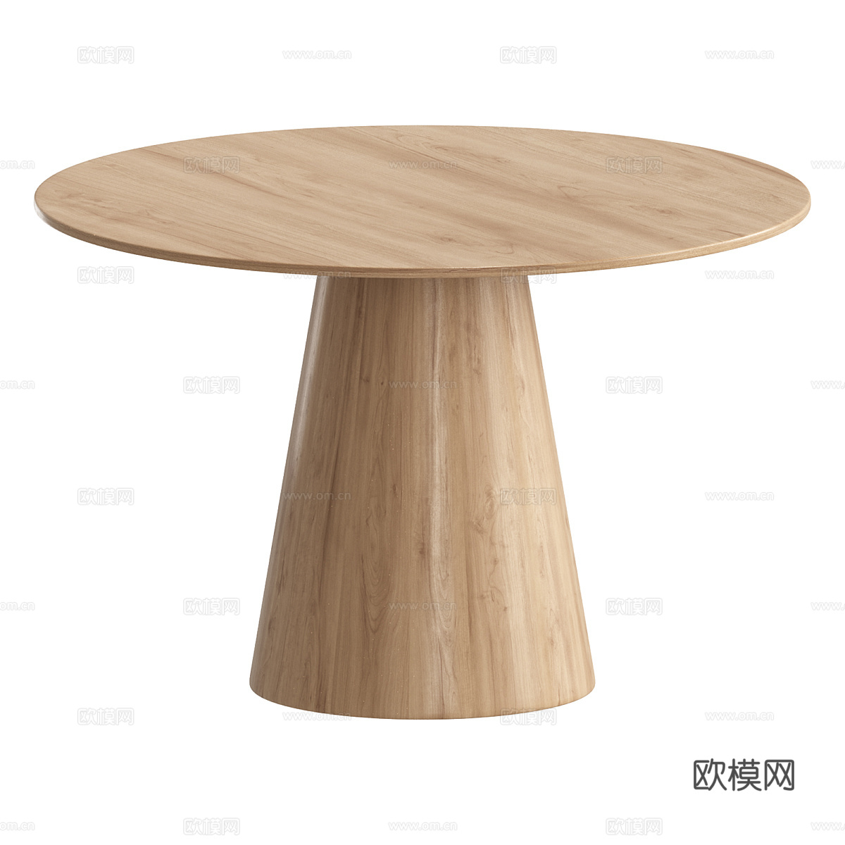 现代北欧原木风圆餐桌椅3d模型