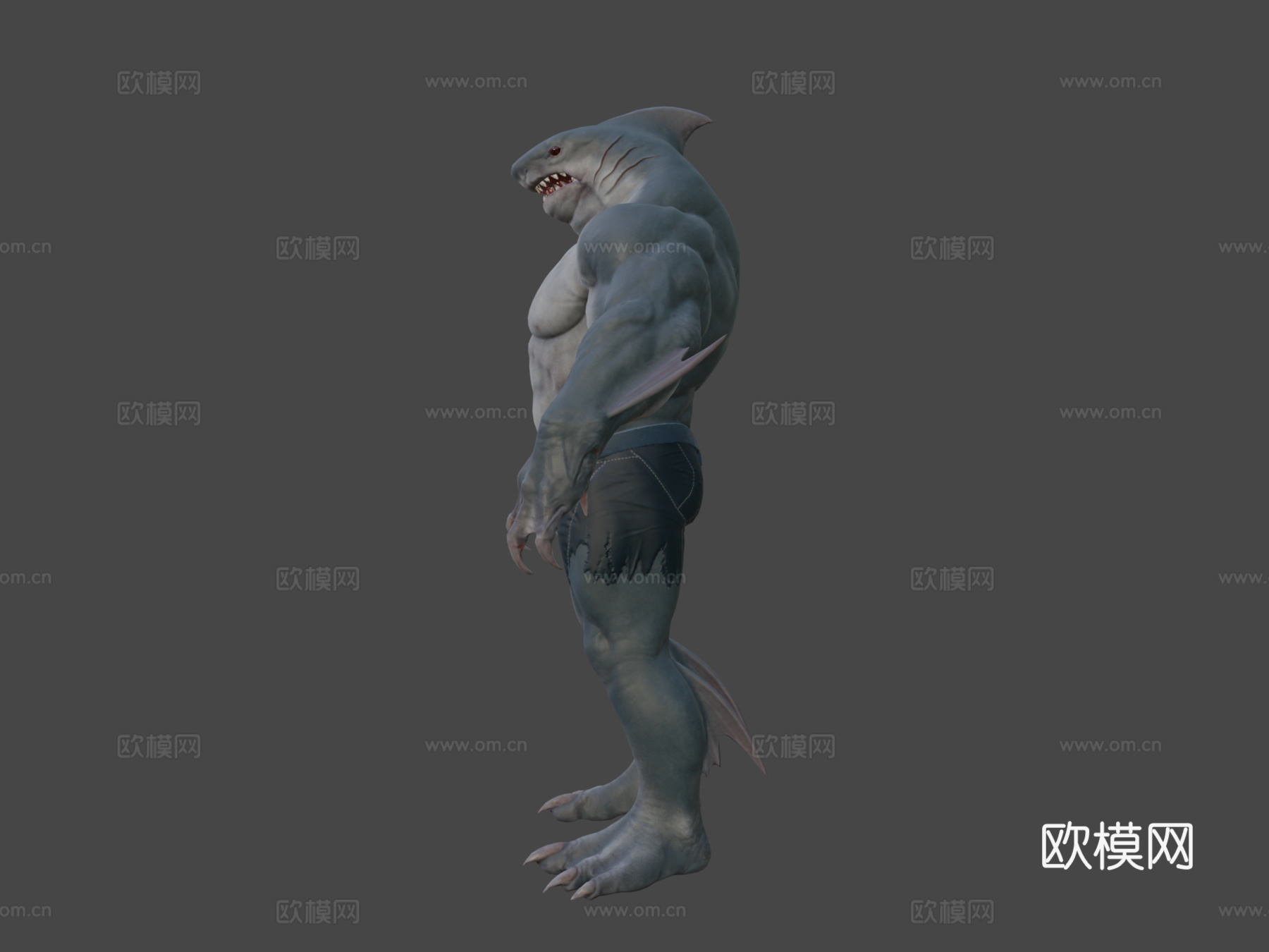 鲨鱼人3d模型