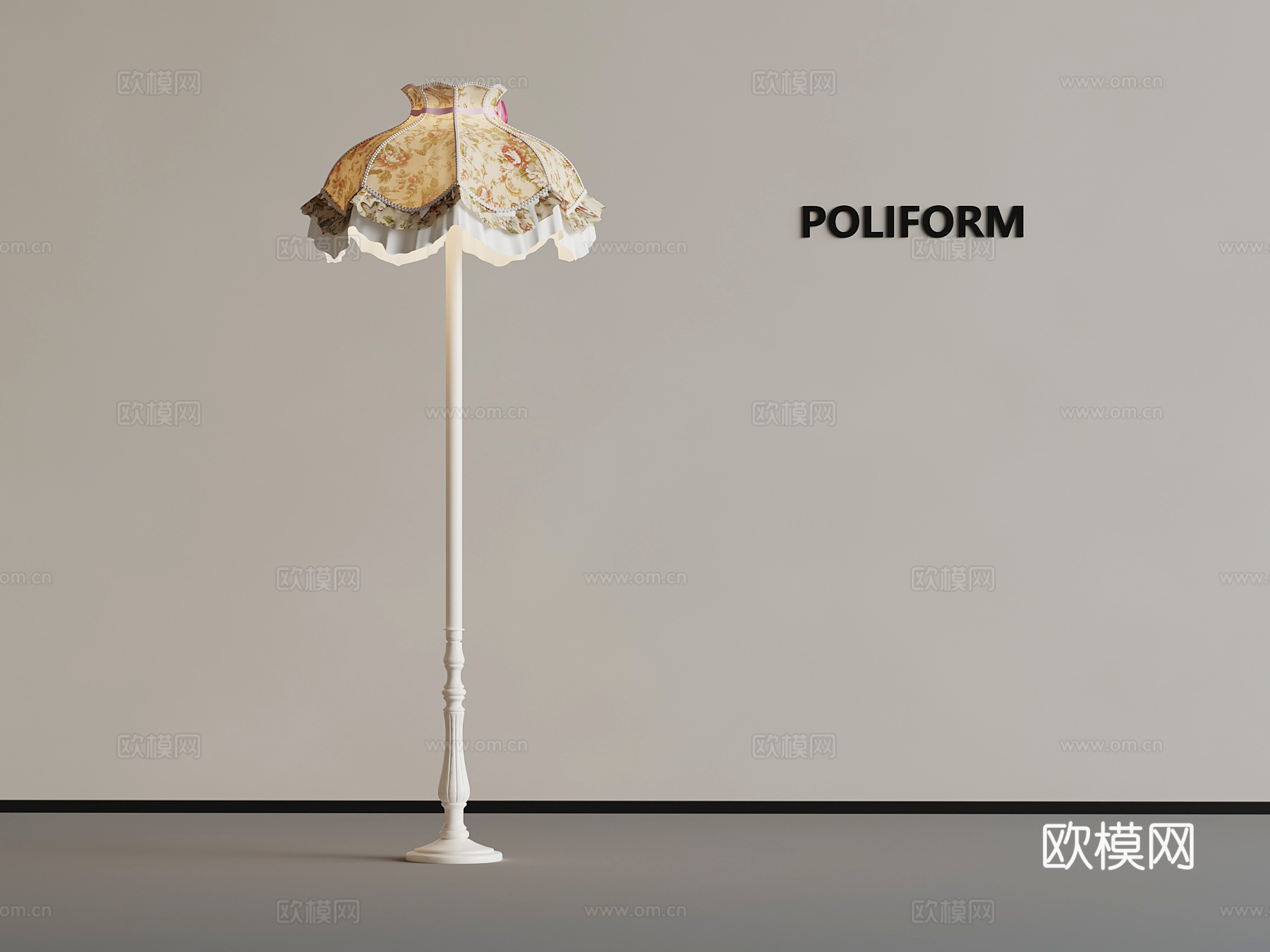 法式落地灯 欧式落地灯3d模型