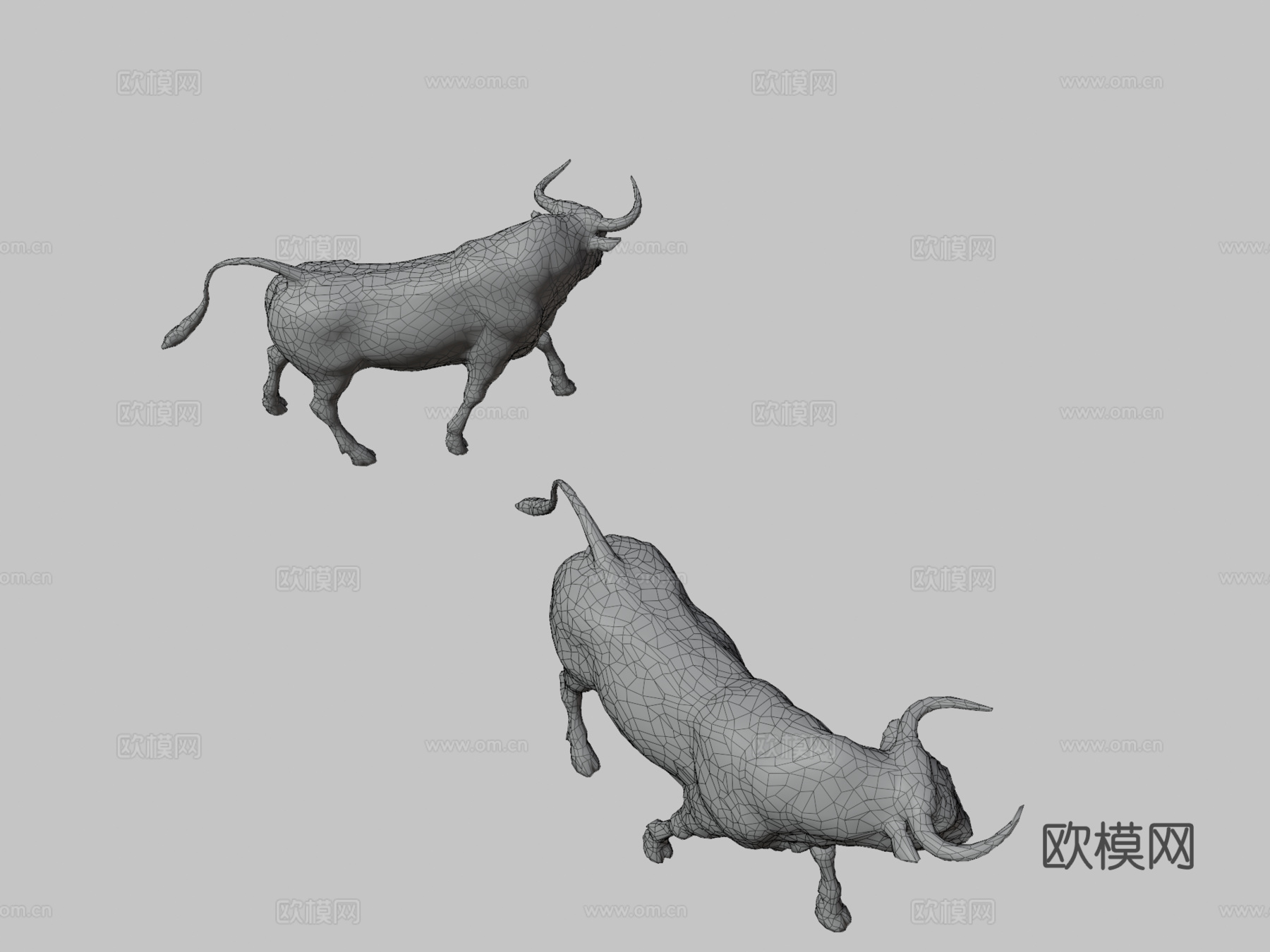 公牛雕像3d模型