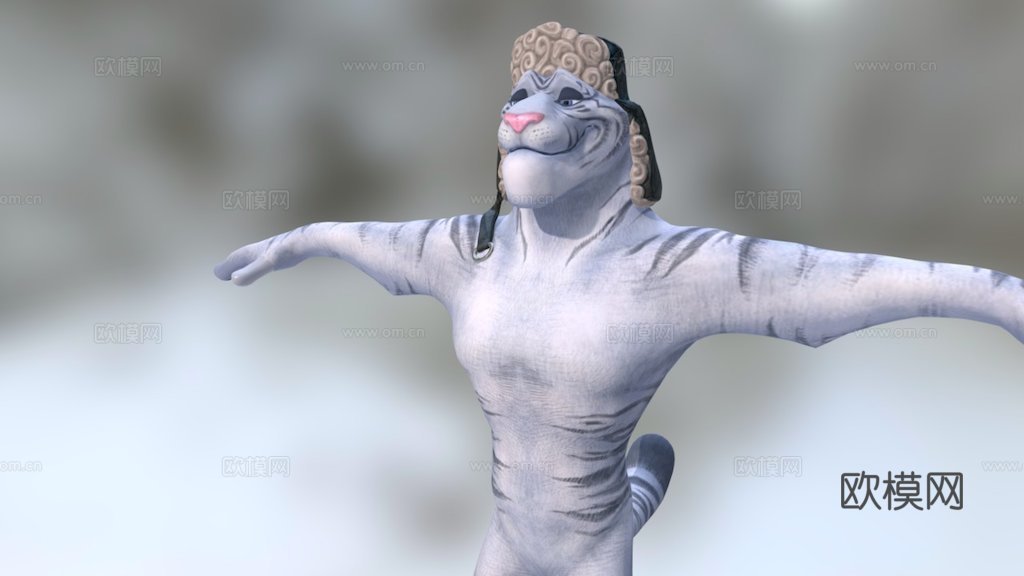 动物城风格西伯利亚虎3d模型