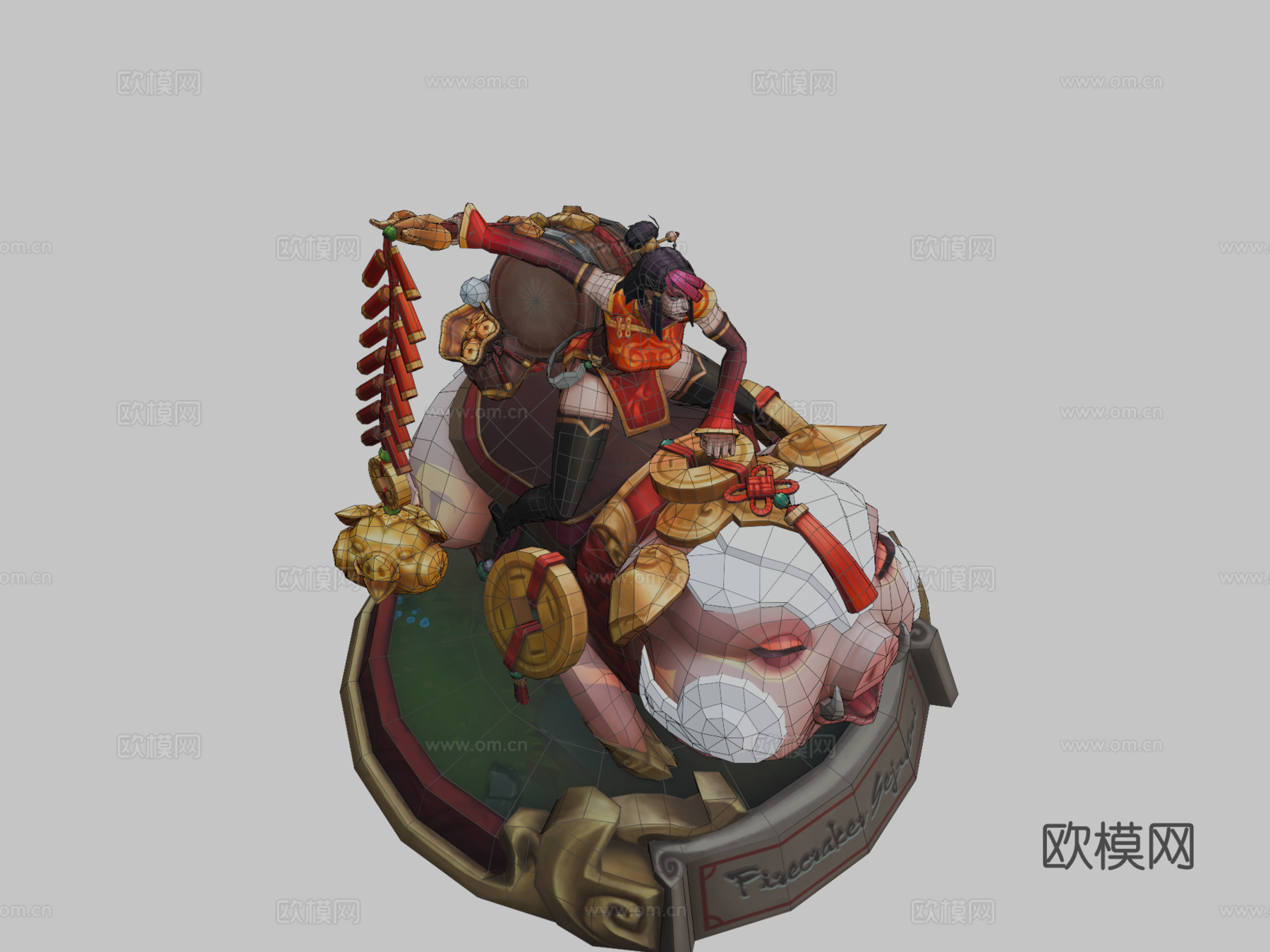 爆竹瑟庄妮3d模型