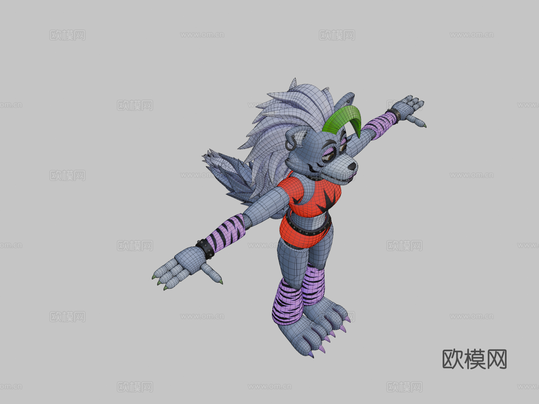 罗克珊狼3d模型