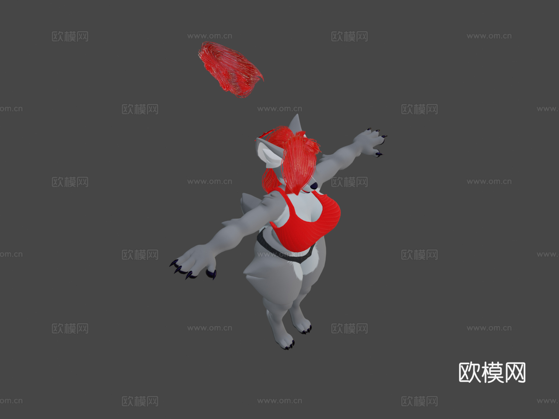 狼+骨骼混合器3d模型