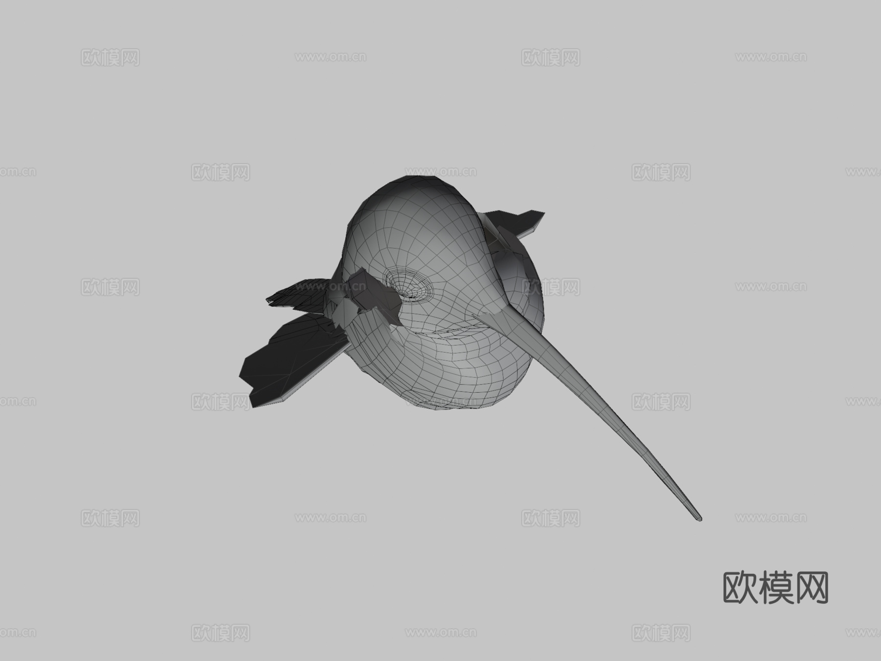 动画悬停飞行蜂鸟循环3d模型