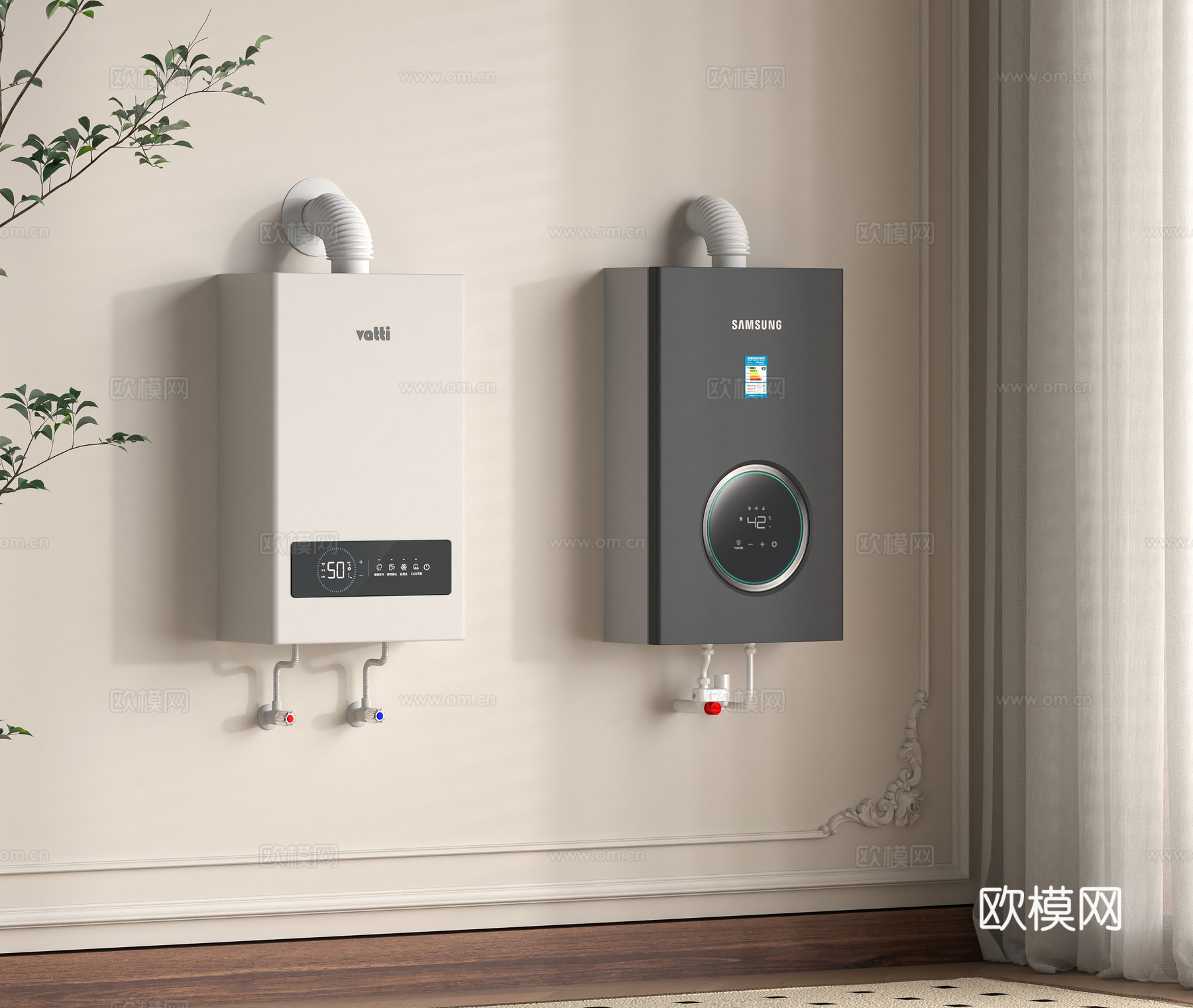 现代热水器su模型