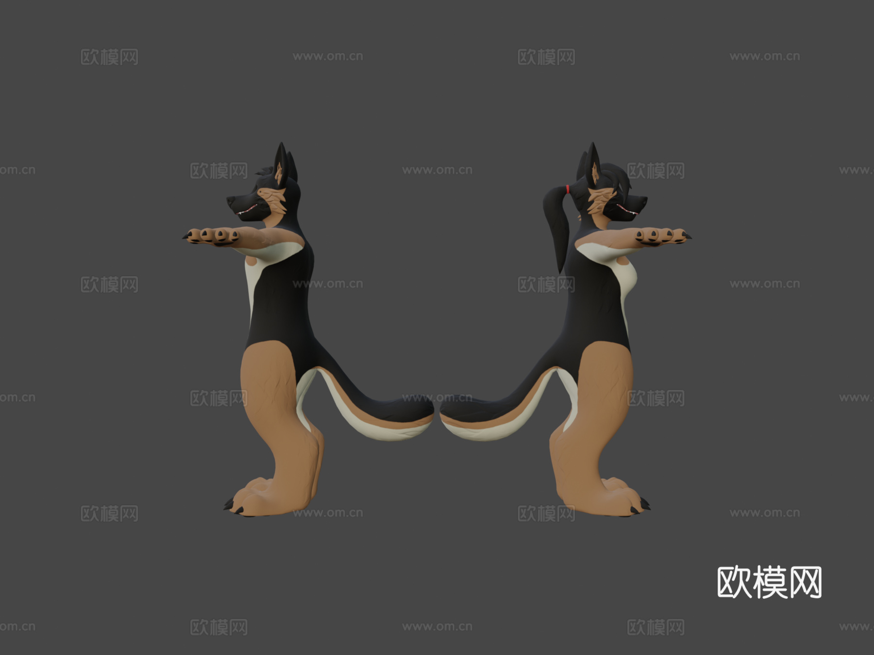德国牧羊犬VRChat就绪3d模型