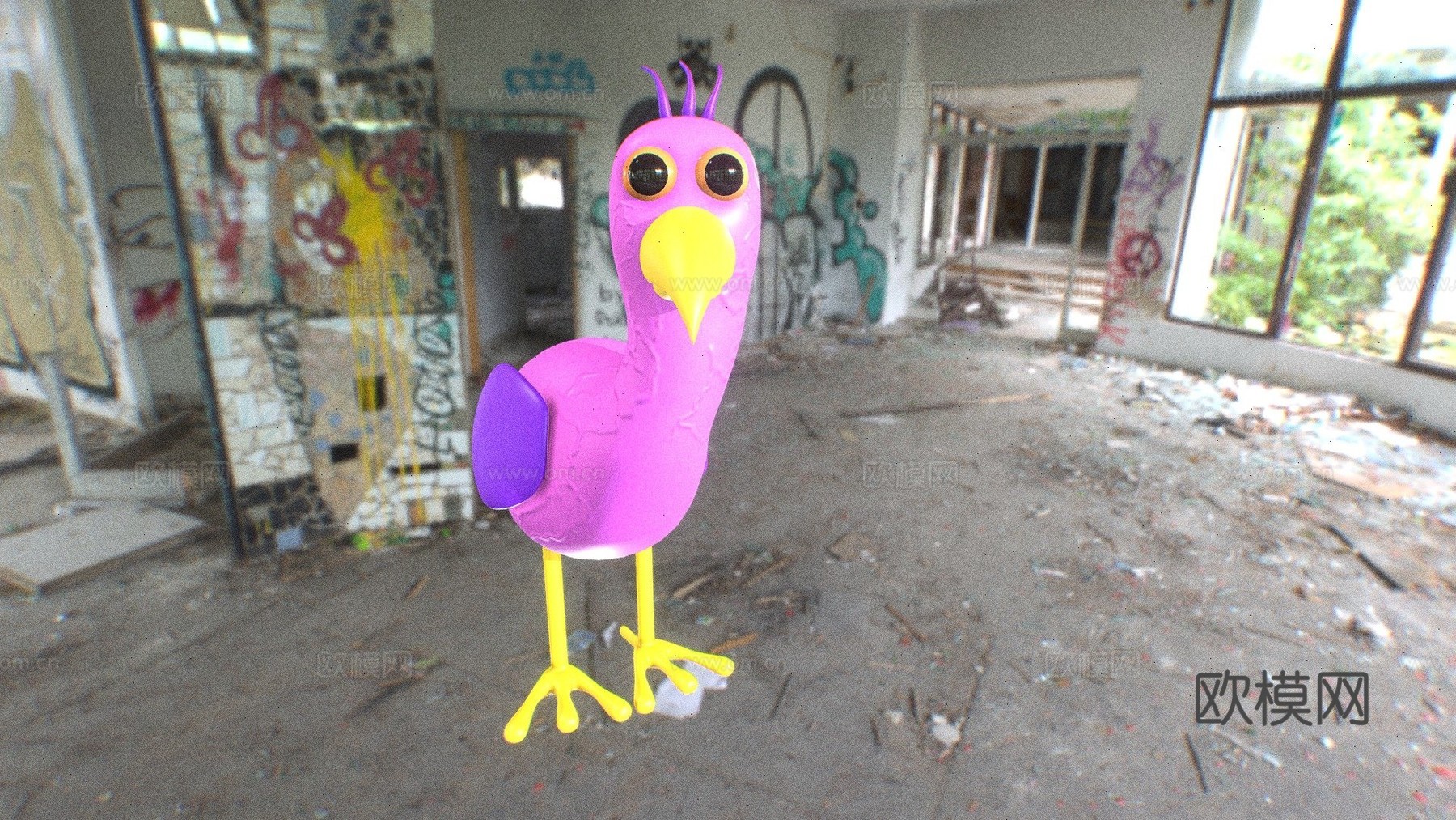 奥皮拉鸟-班班花园3d模型